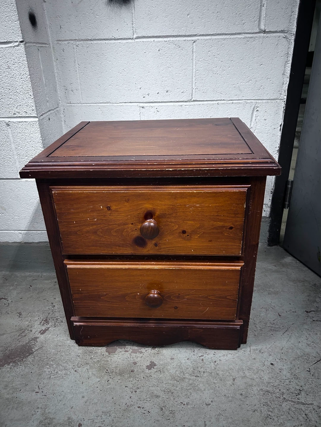 Wooden Two-Drawer Nightstand