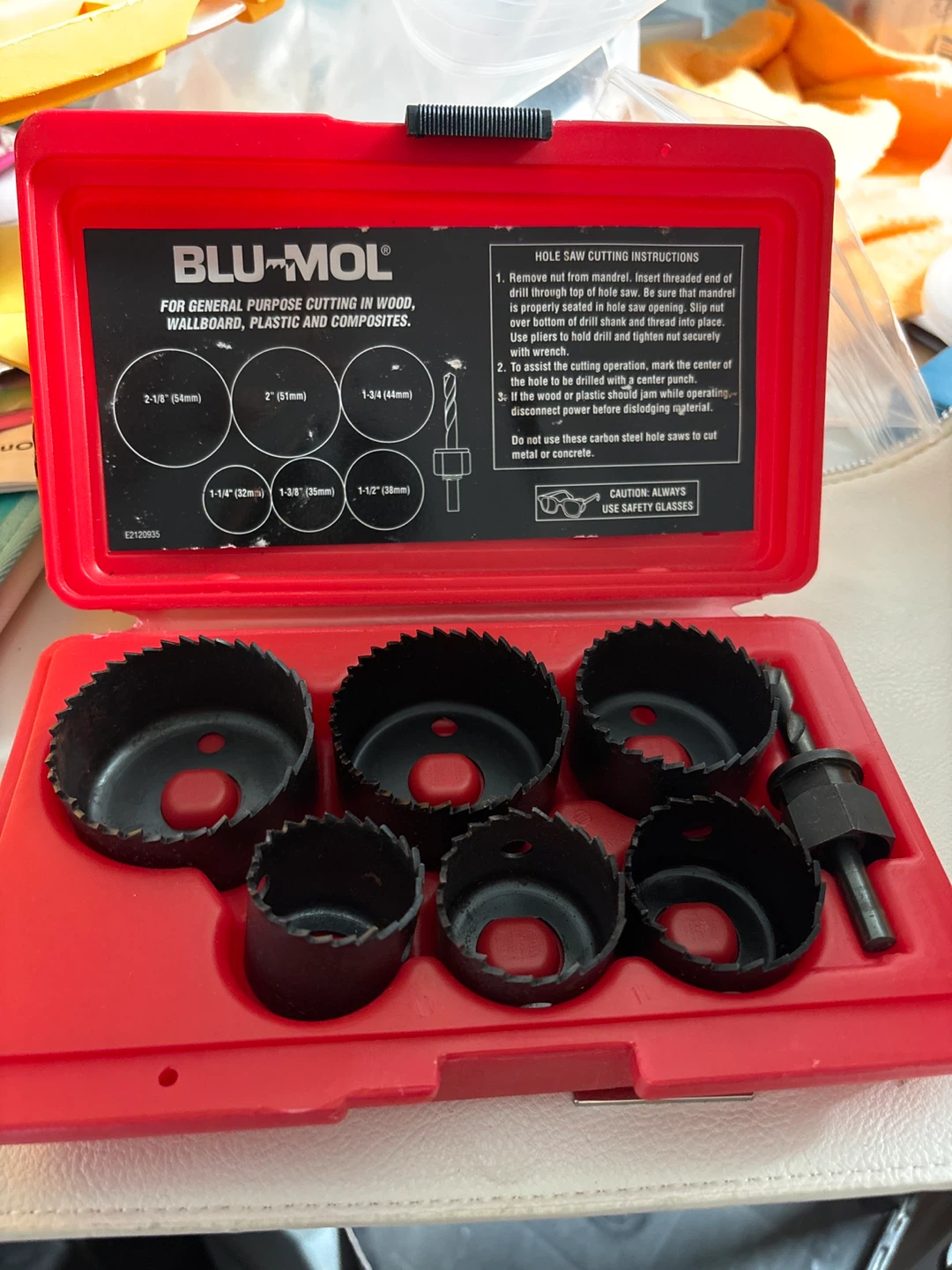 BLU-MOL 7 Piece Carbon Hole Saw Set
