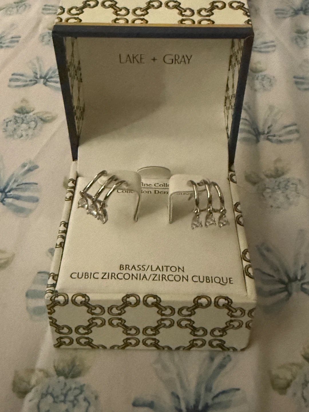 Lake + Gray Women Silver Triple Hoop Split Earrings