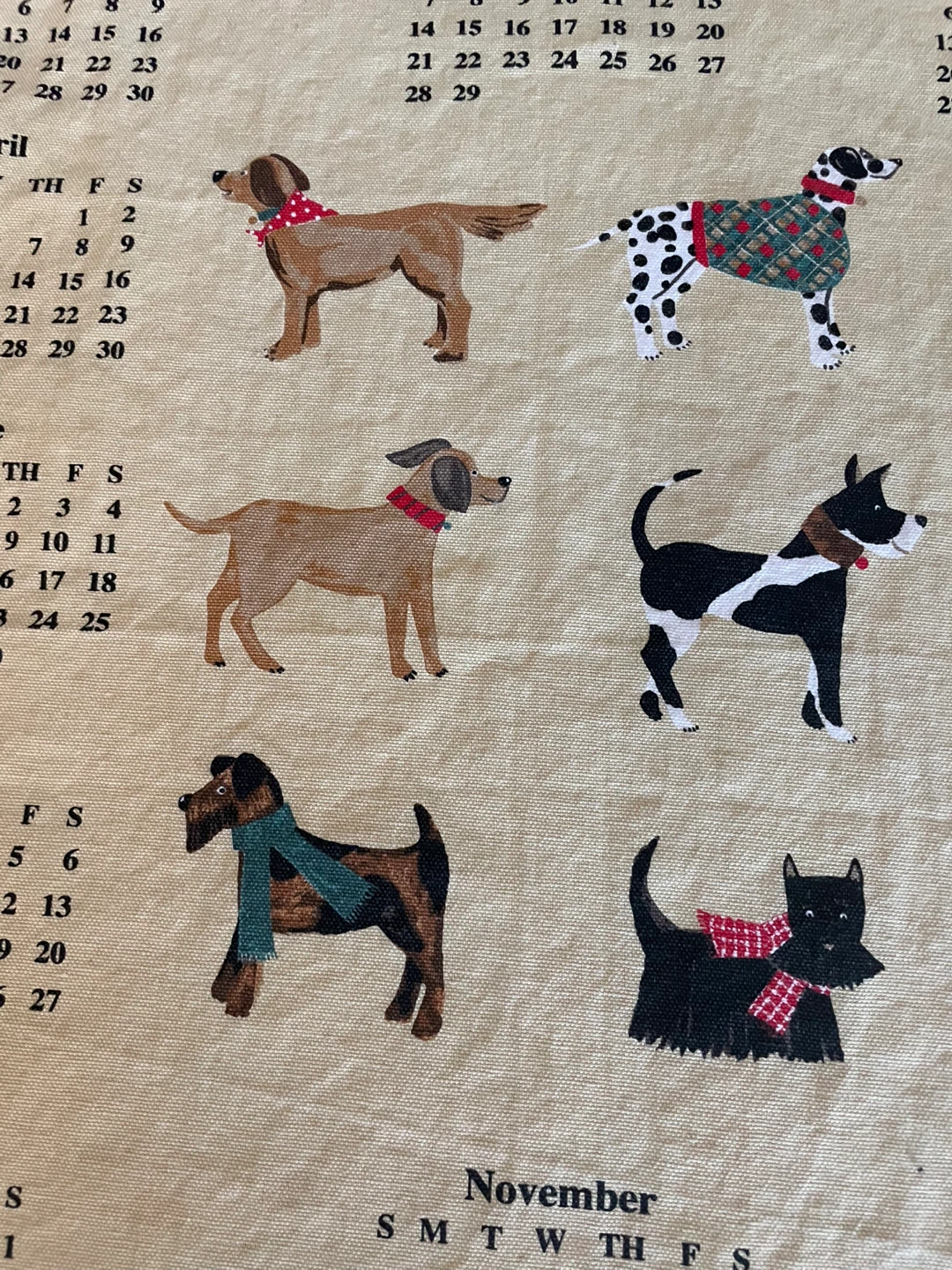 Ulster Weavers 2016 Dog Calendar Tea Towel - photo 2