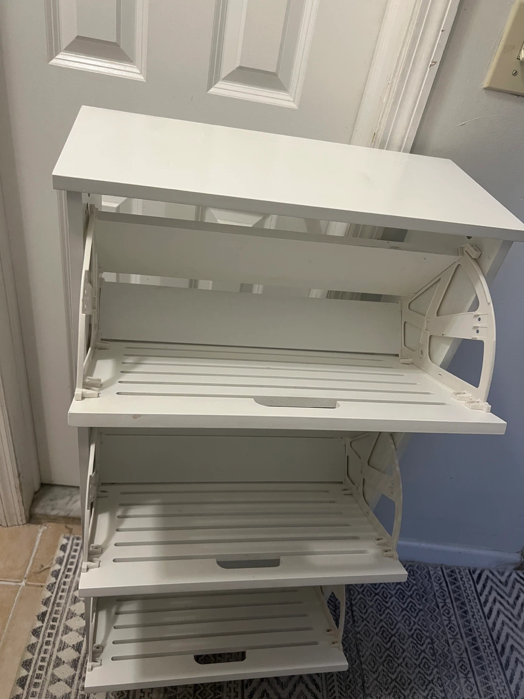 White 3-Tier Shoe Cabinet Storage Organizer - photo 3