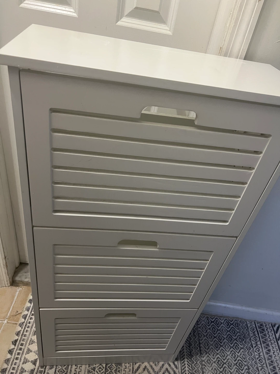 White 3-Tier Shoe Cabinet Storage Organizer
