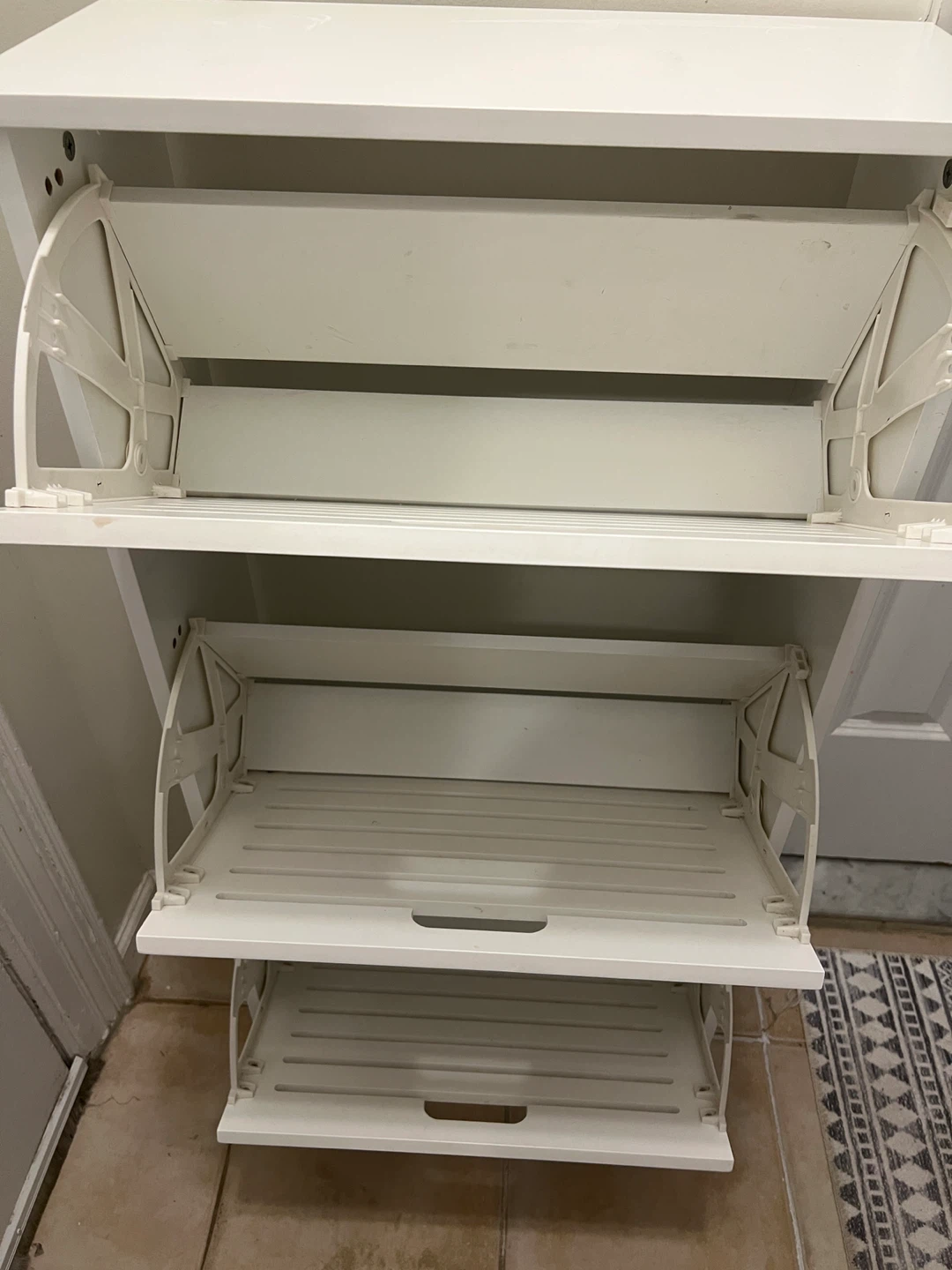 White 3-Tier Shoe Cabinet Storage Organizer - photo 4