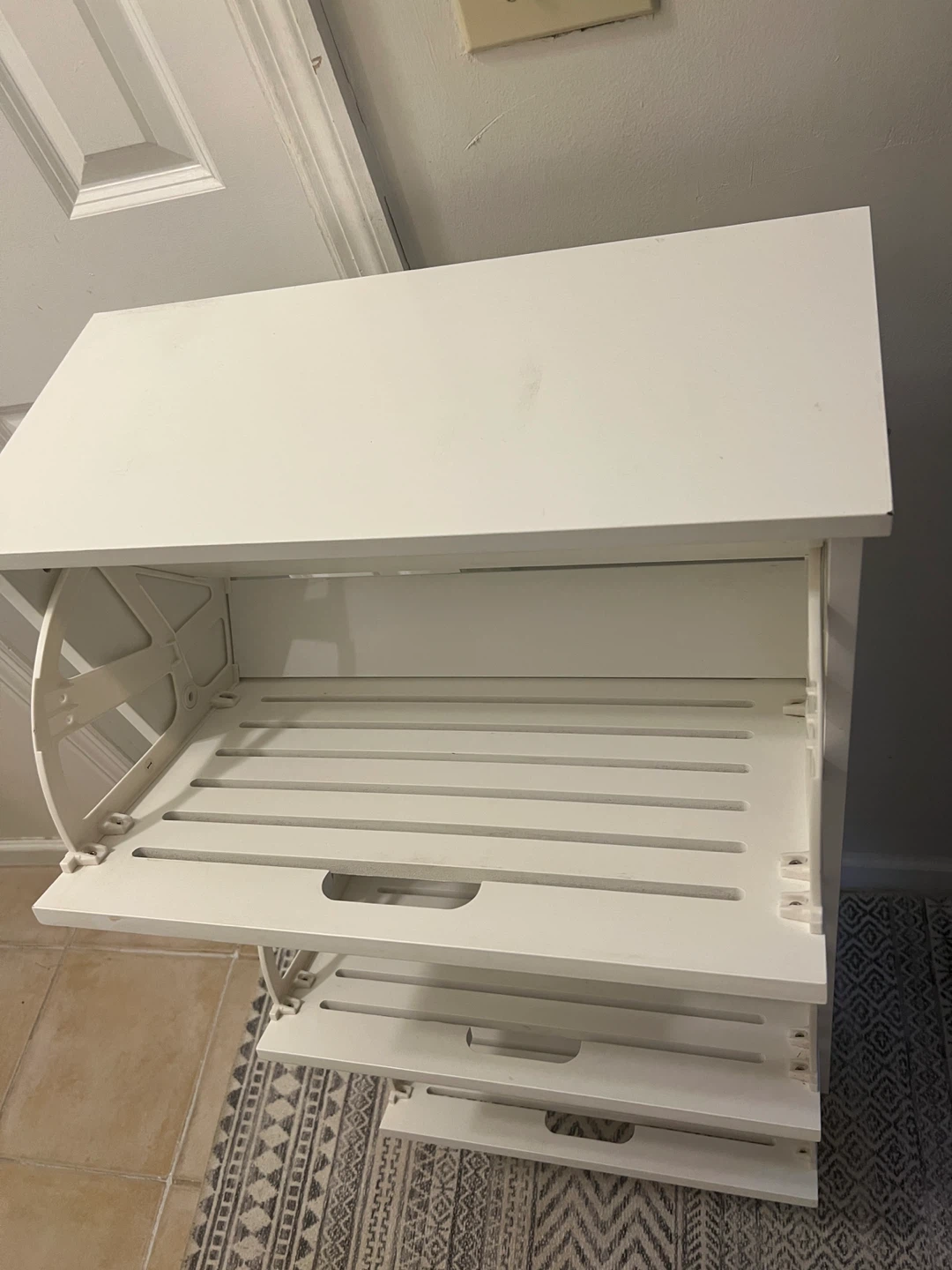 White 3-Tier Shoe Cabinet Storage Organizer - photo 5