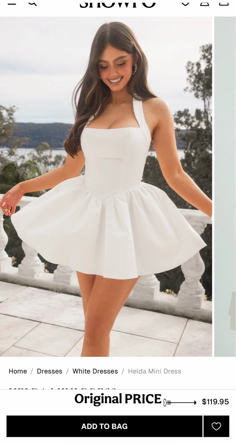 Bubble skirt white Dress & FREE heels