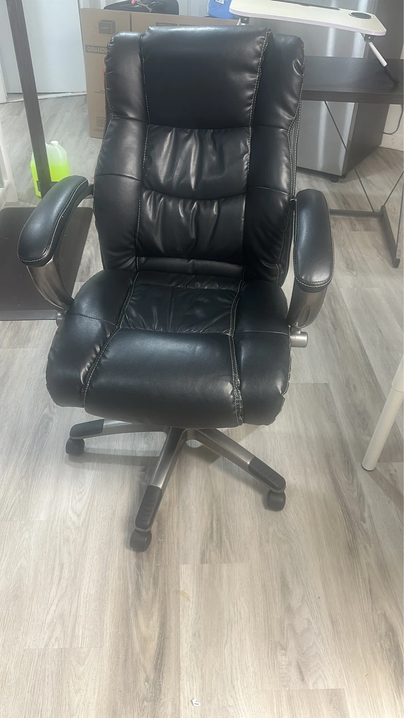 Black Faux Leather Office Chair