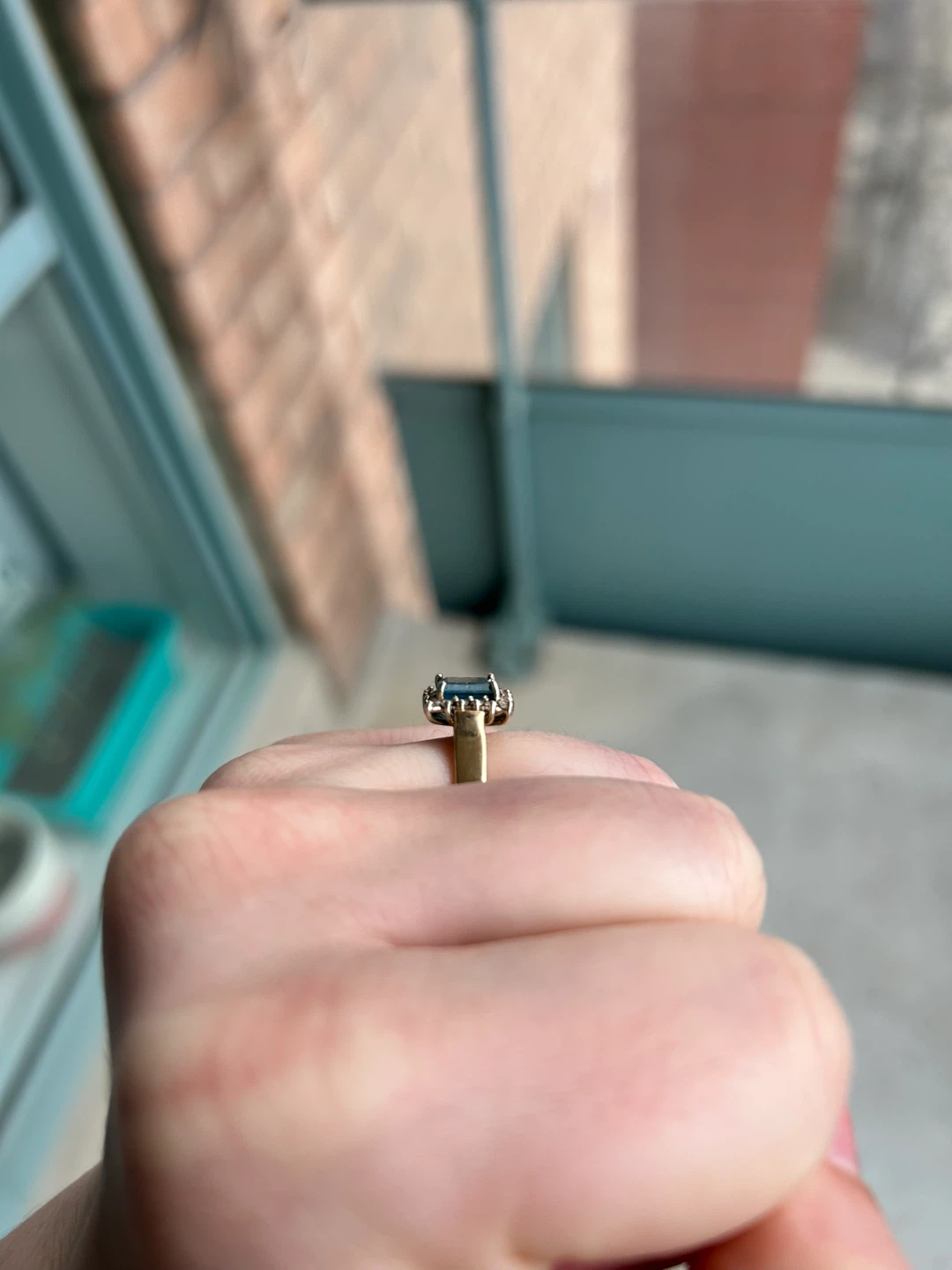 14K Gold Ring with Blue Stone - photo 2