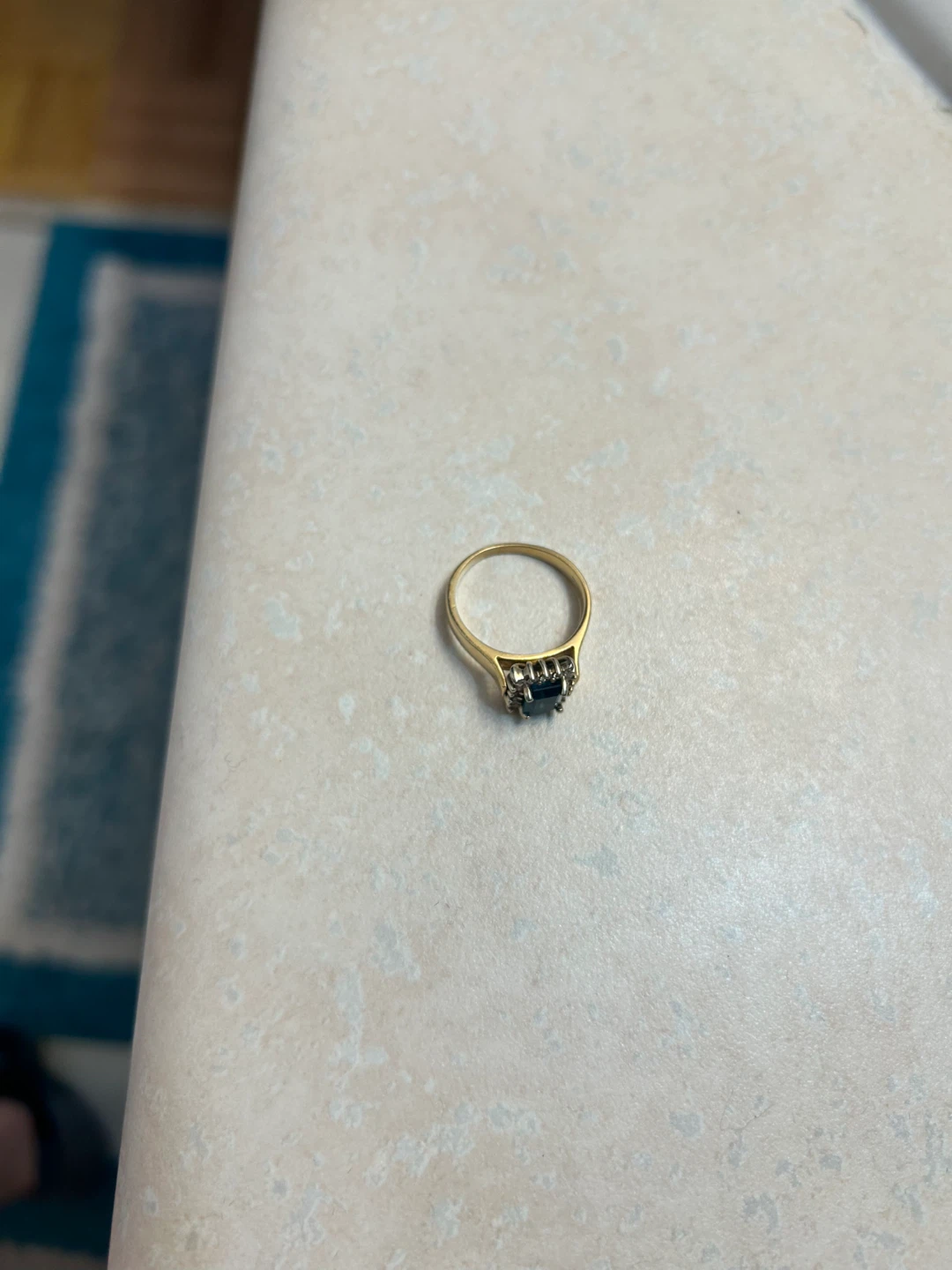 14K Gold Ring with Blue Stone - photo 4