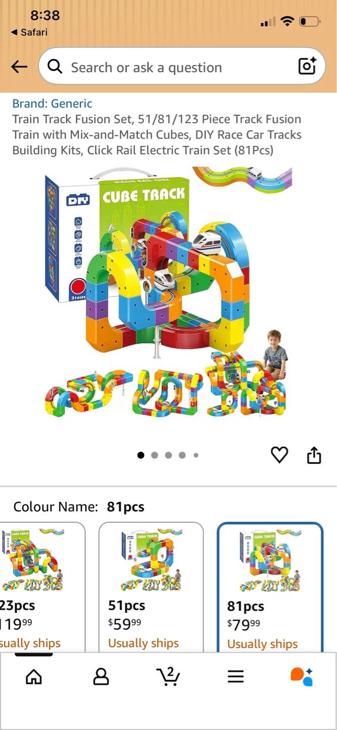 DIY Cube Track Train Set - 162 Pieces - photo 2