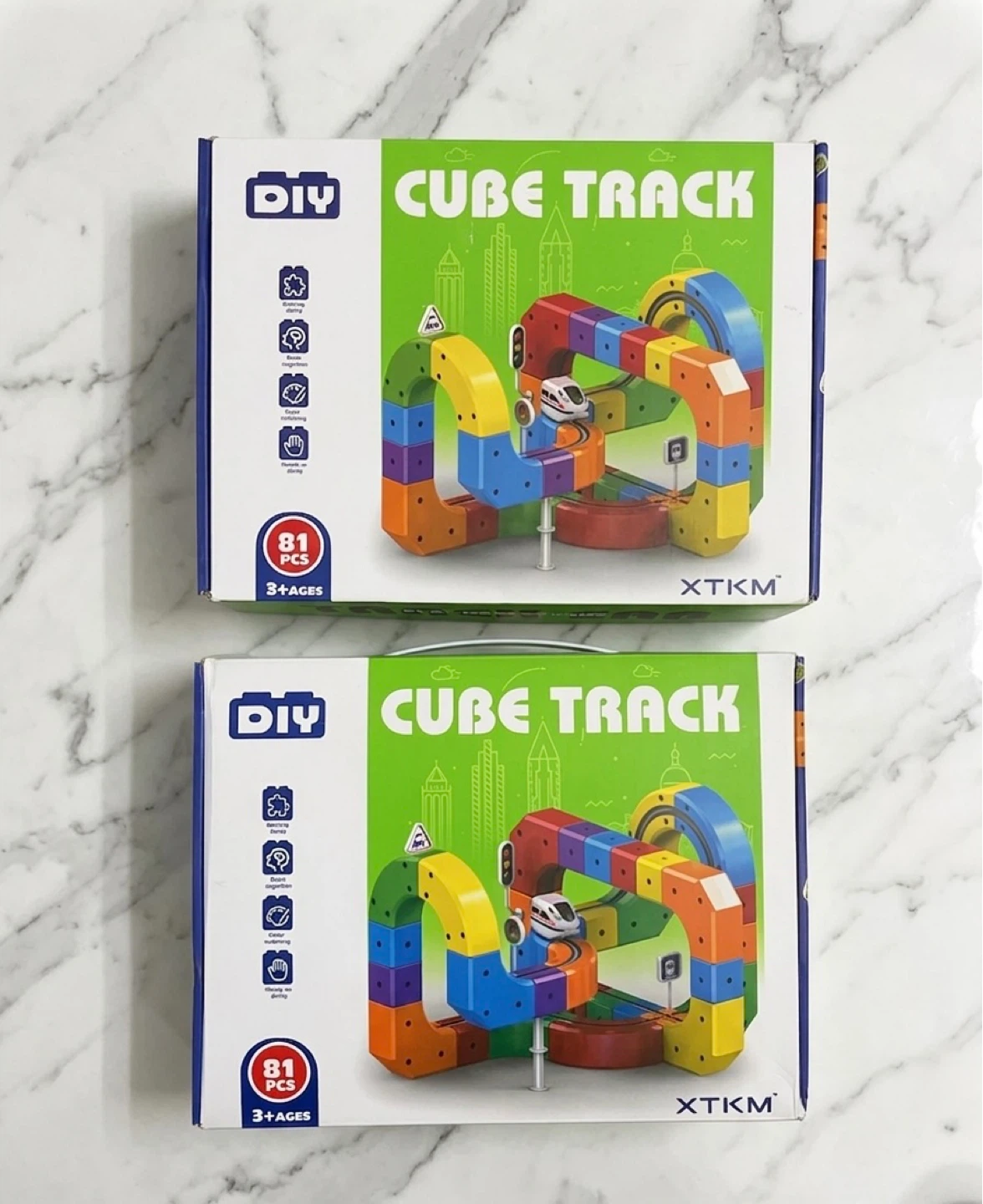 DIY Cube Track Train Set - 162 Pieces