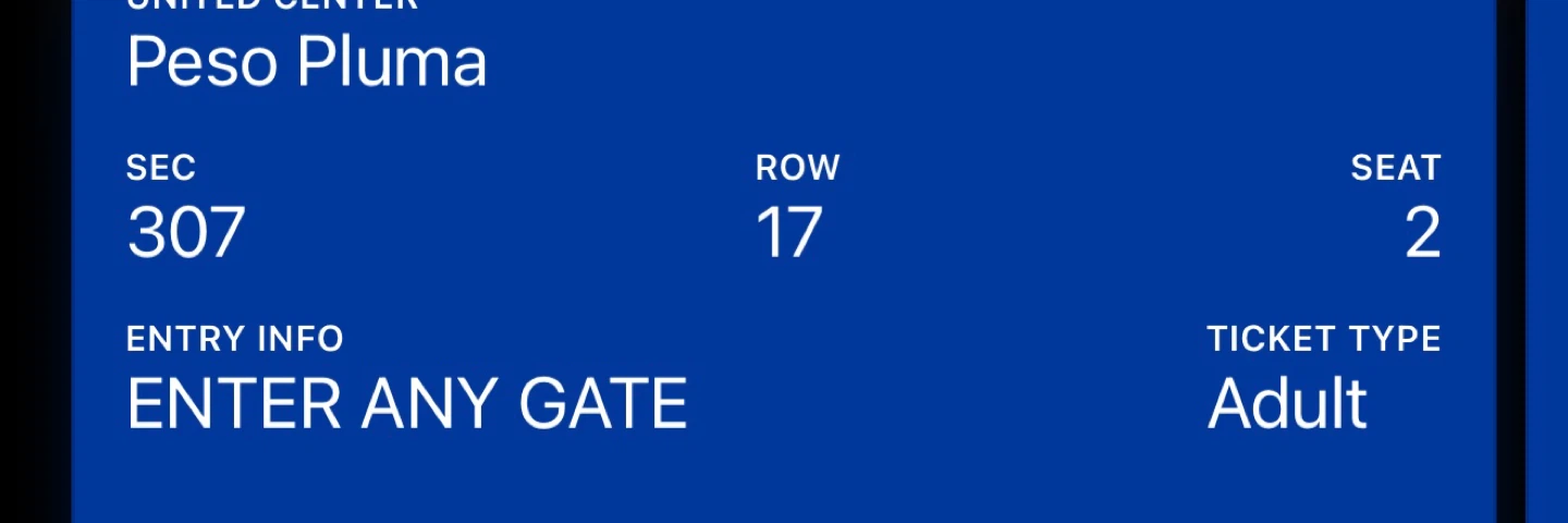 Peso Pluma Concert Ticket - United Center May 8 - photo 2