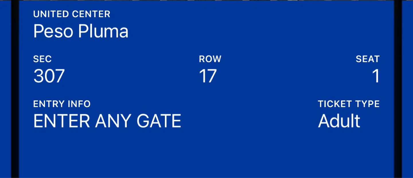 Peso Pluma Concert Ticket - United Center May 8 - photo 3