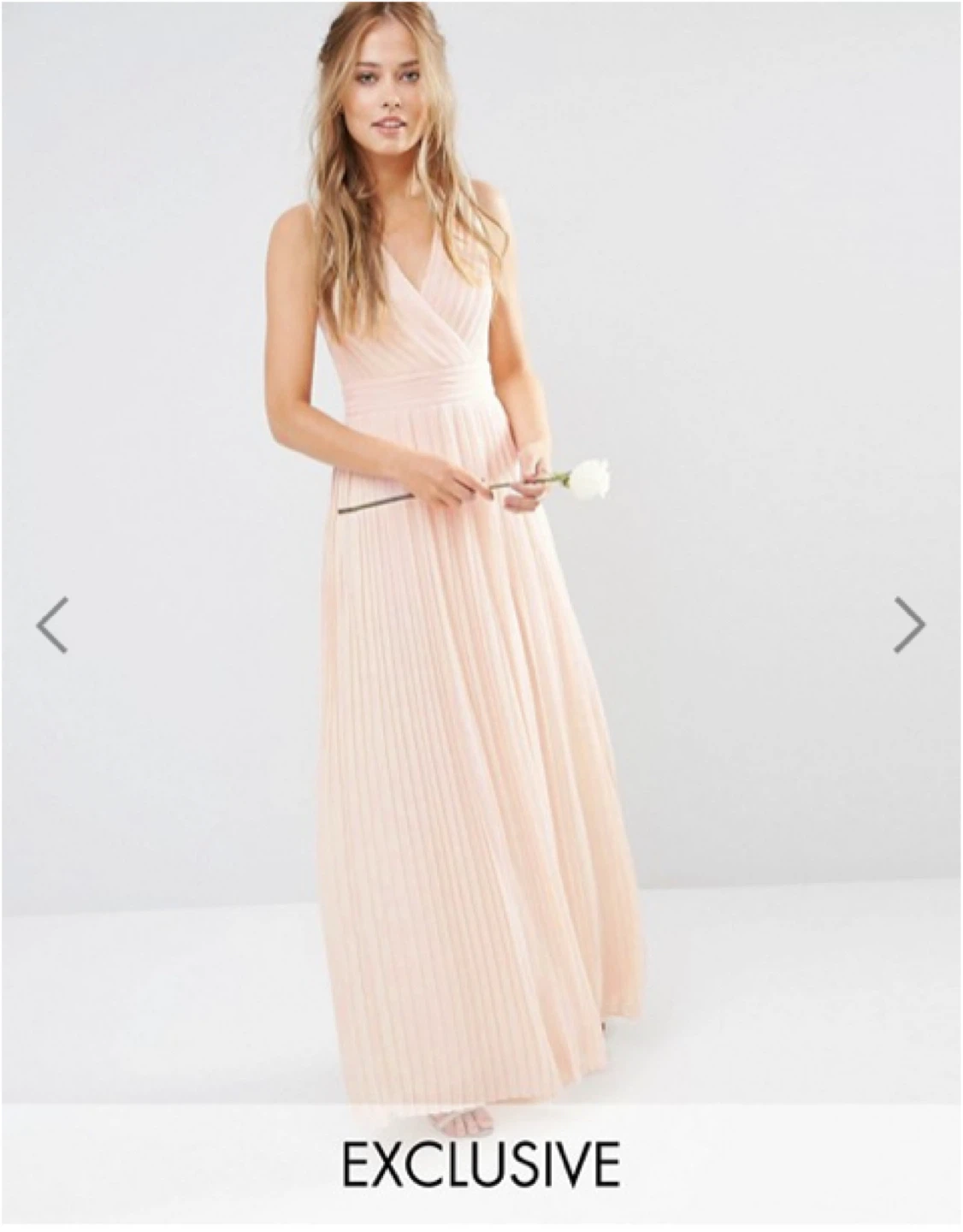 Pale Pink Pleated Maxi Dress / Prom Dress / Bridesmaid Dress