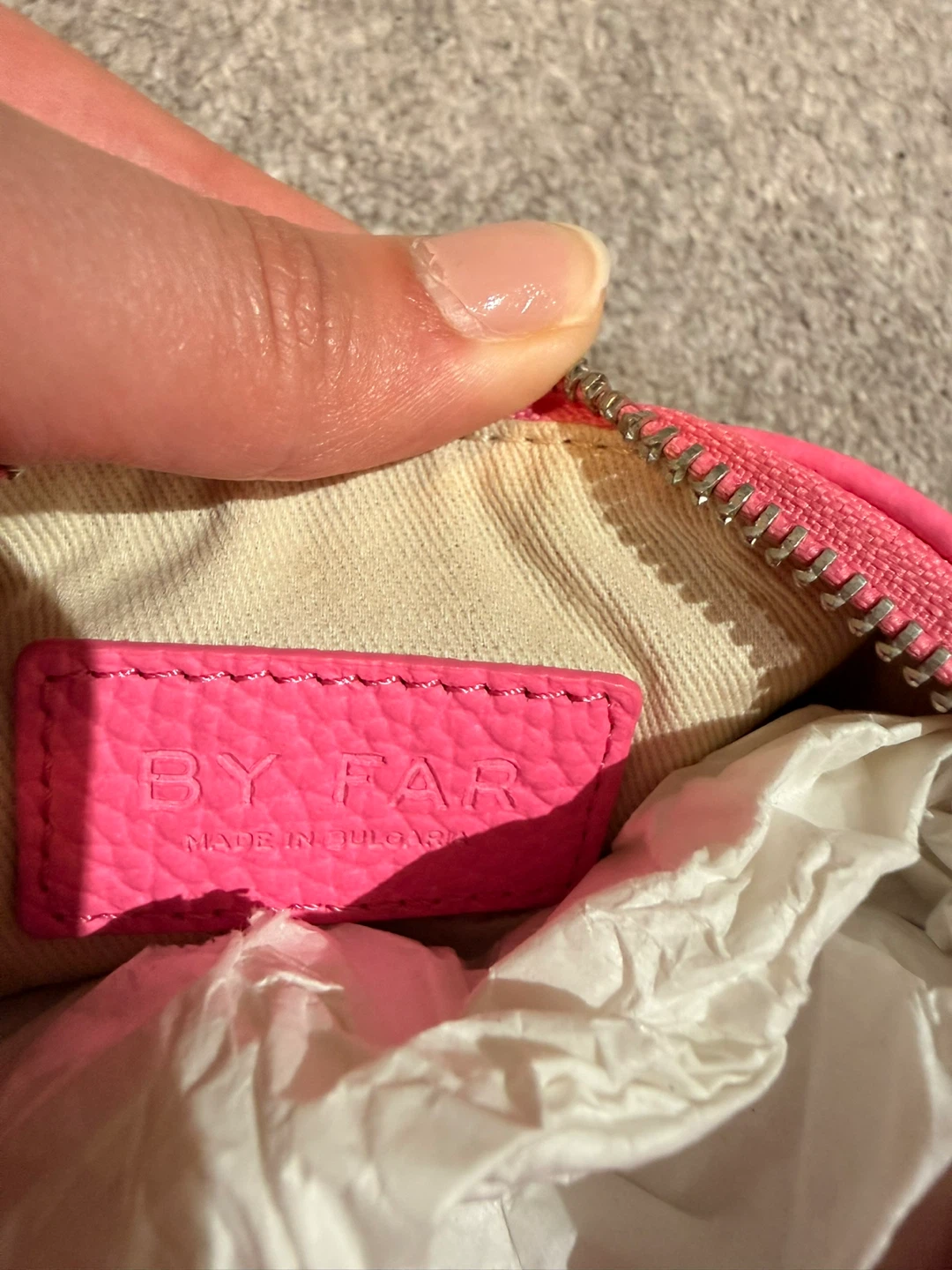 BY FAR Pink Leather Chain Shoulder Bag - photo 3