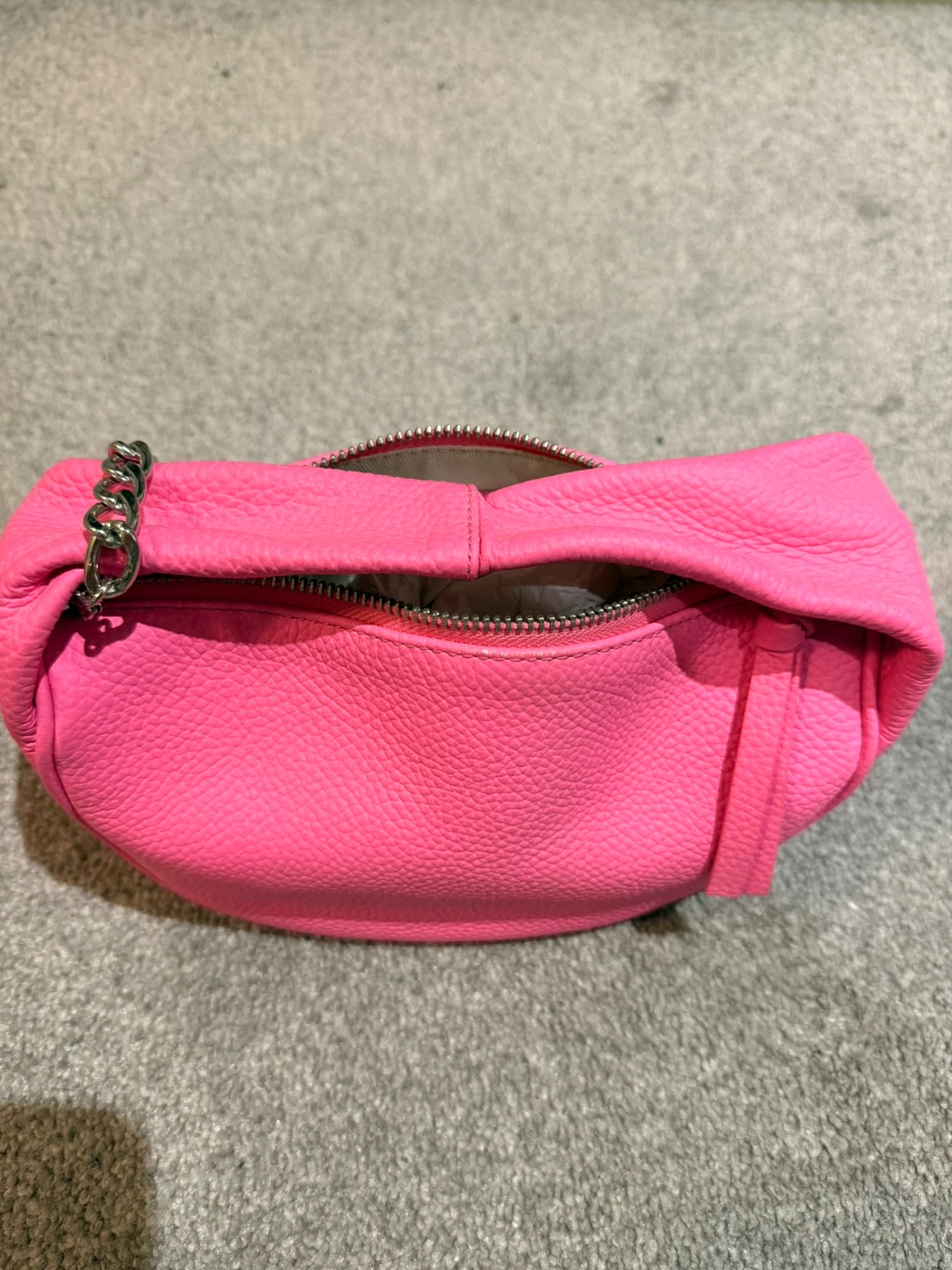 BY FAR Pink Leather Chain Shoulder Bag - photo 2