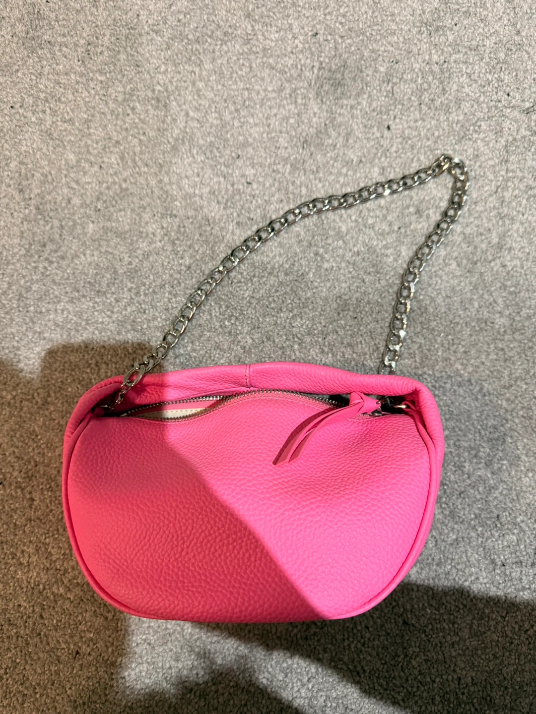 BY FAR Pink Leather Chain Shoulder Bag