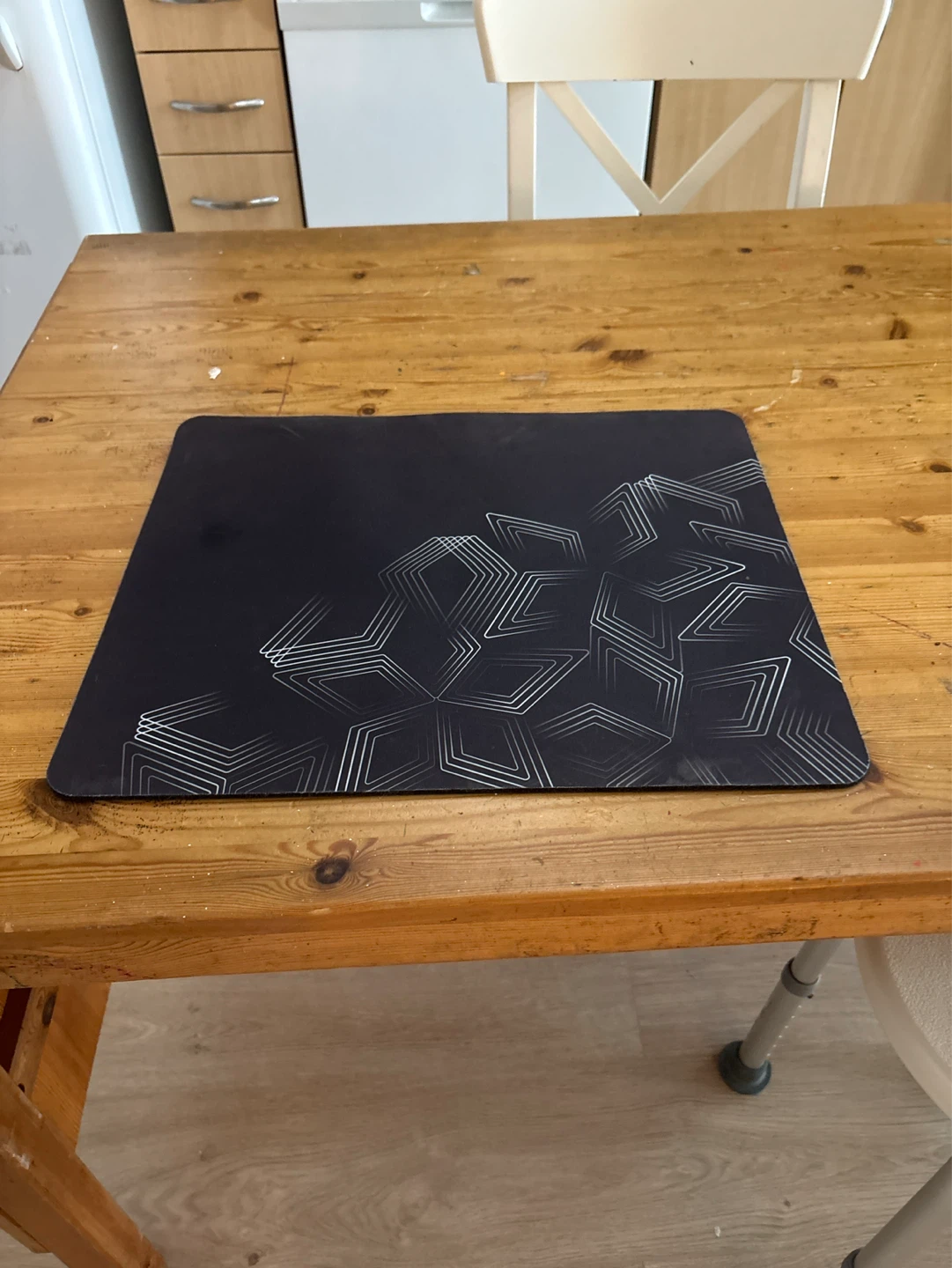 Black Mouse Pad with Geometric Design