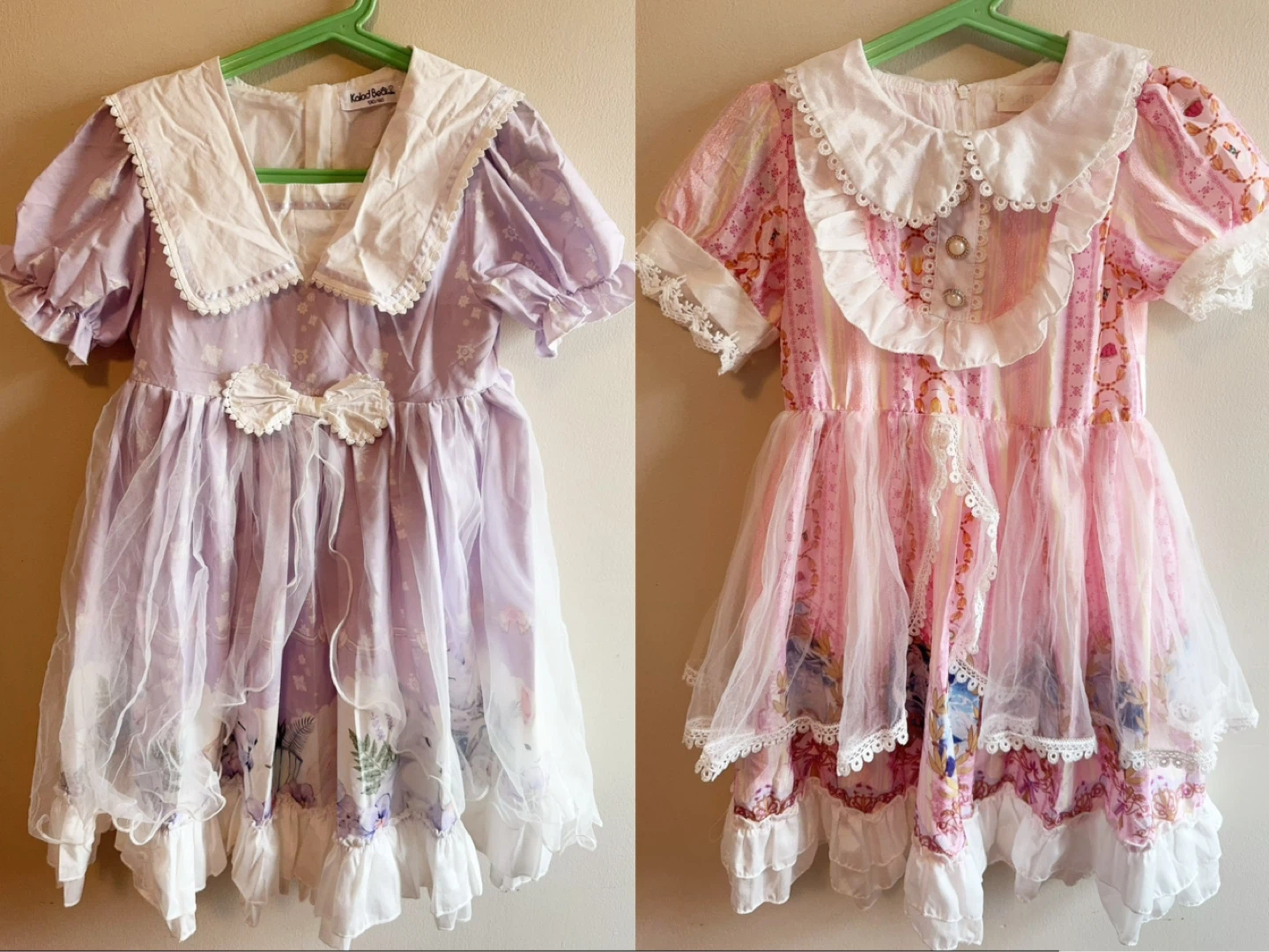 Kids Lolita Style Dress set 2 - Pink/Purple Toddler 7/8T