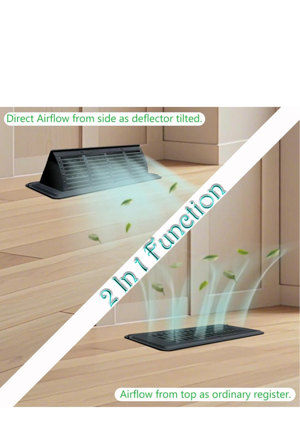 New black adjustable air vent register - photo 2