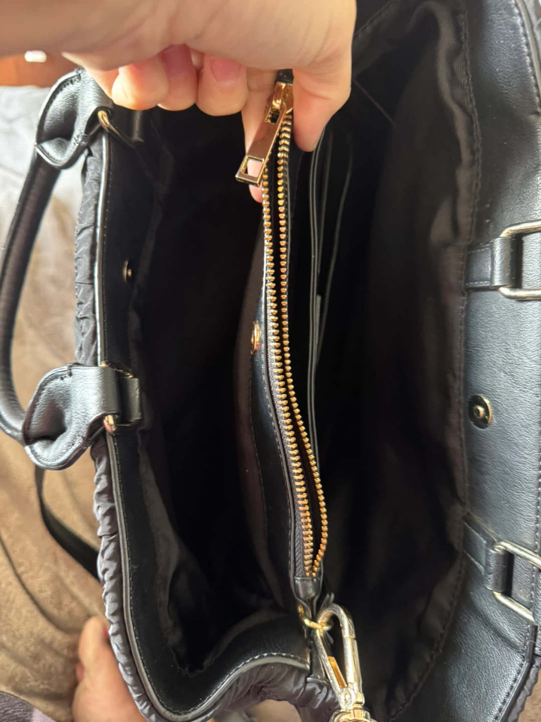 Zara Black Puffer Tote Bag - photo 2
