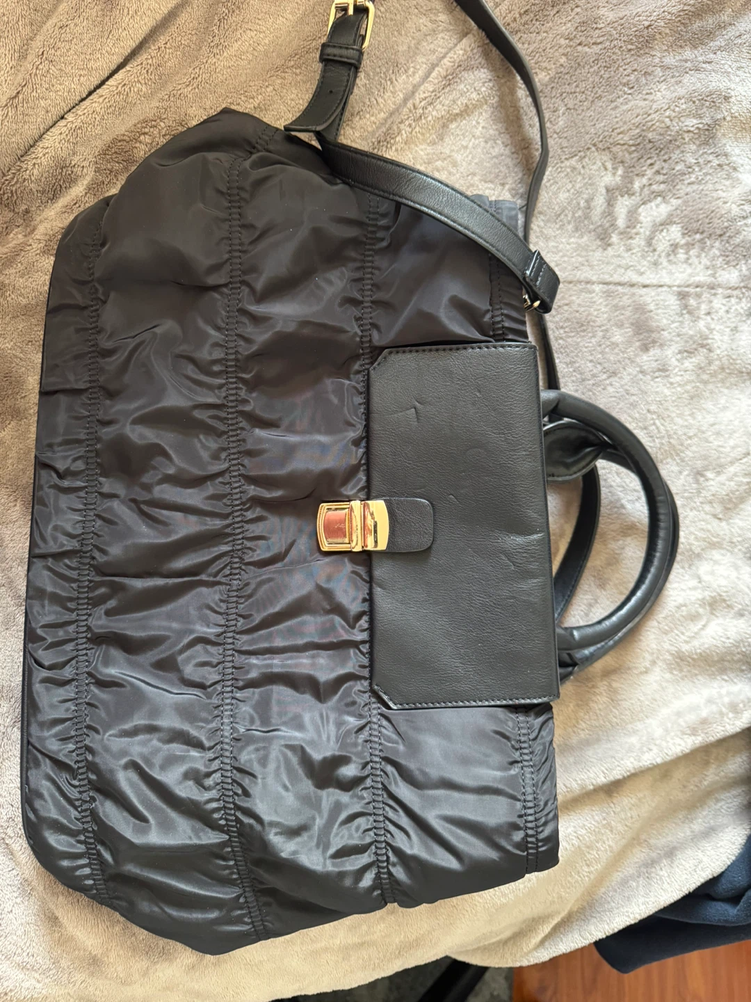 Zara Black Puffer Tote Bag