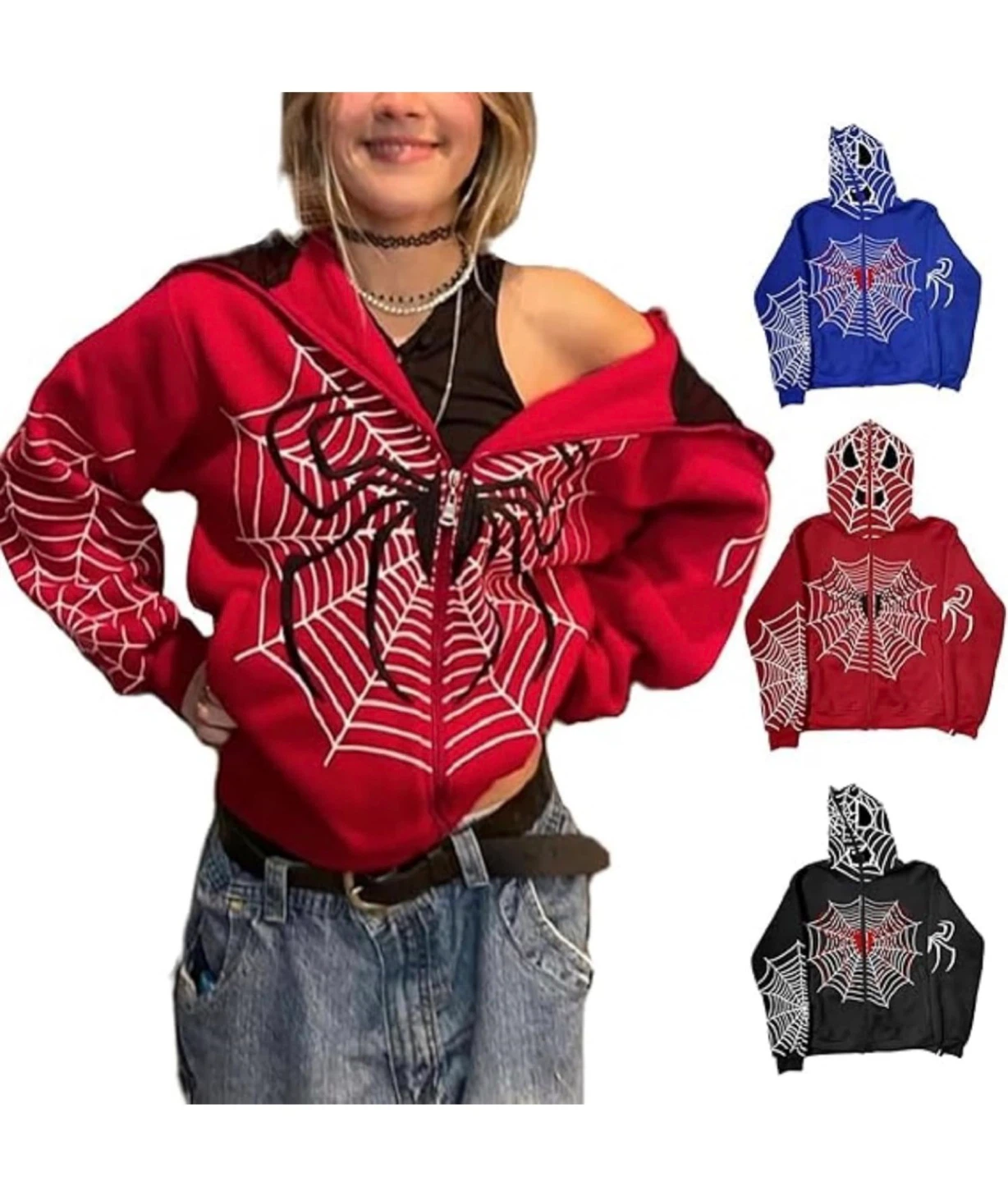 Spiderweb Zip-Up Hoodie