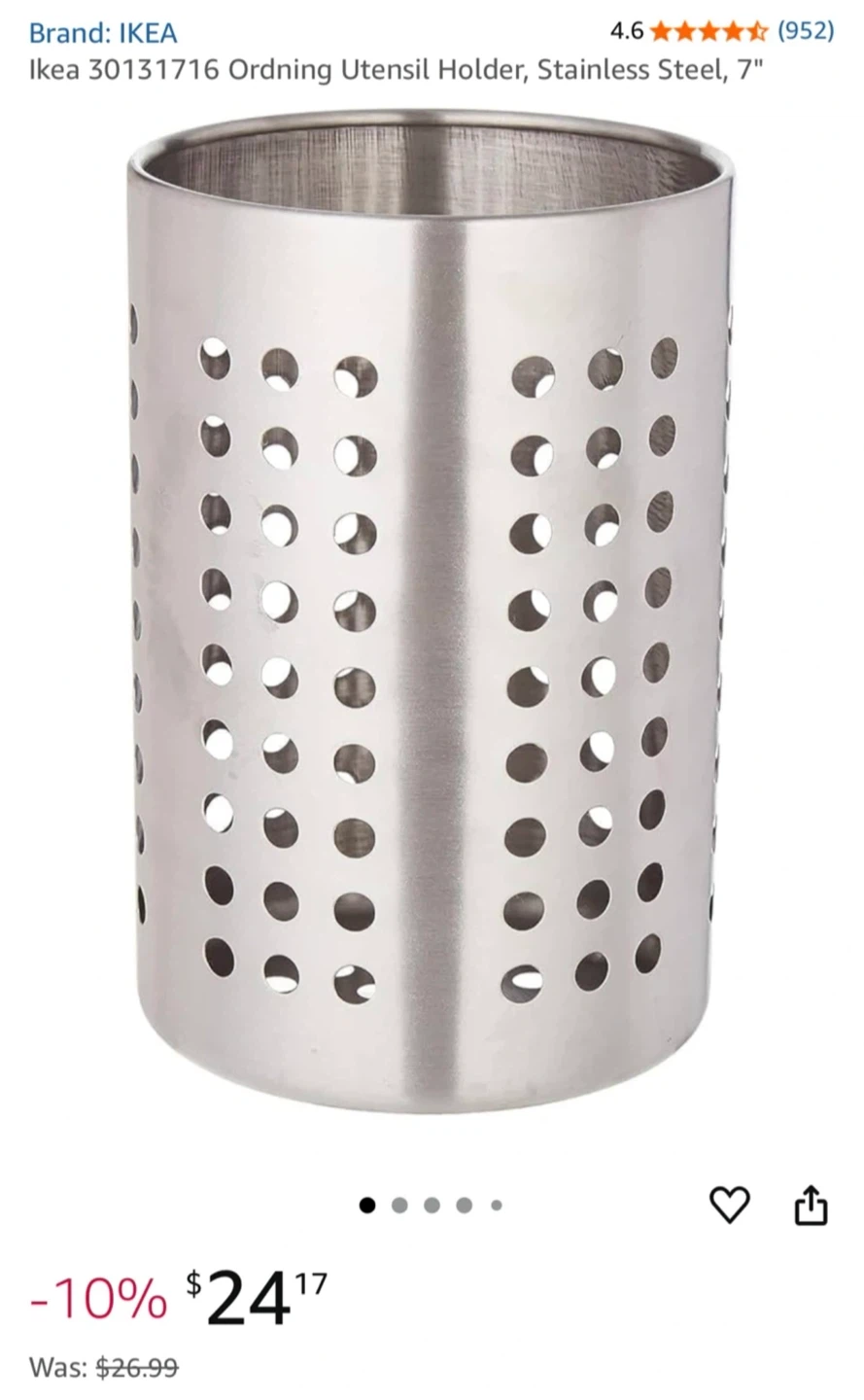 🌱 A Pair of IKEA Stainless Steel Utensil Holders - photo 5