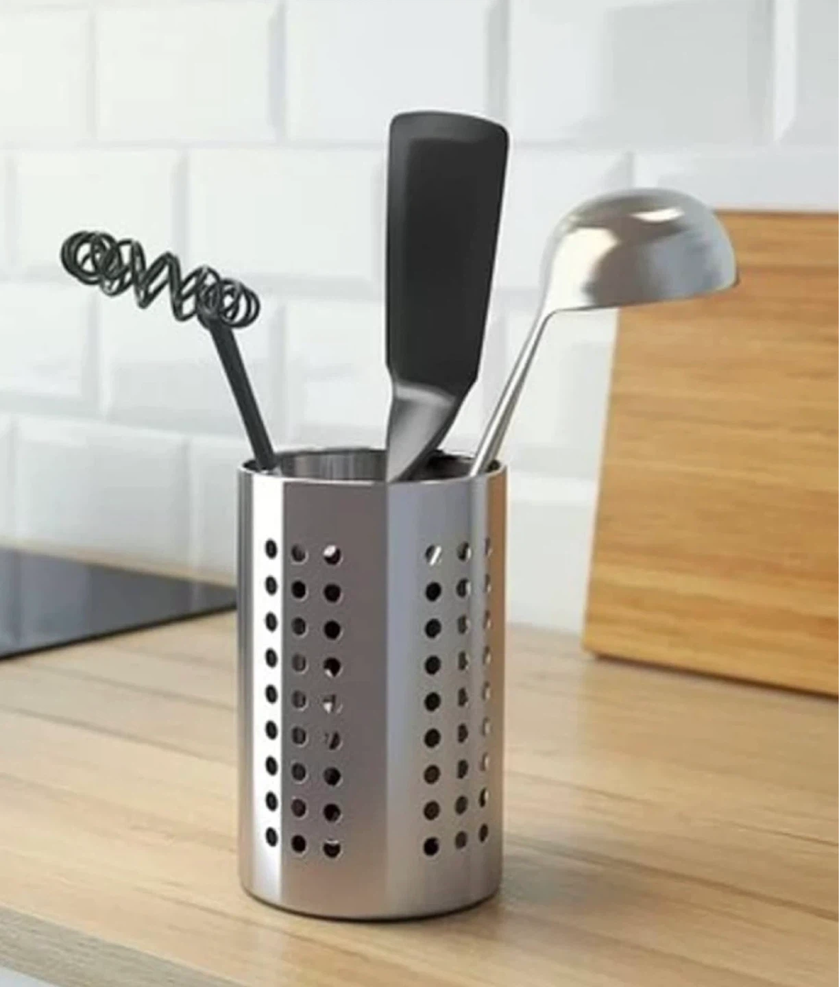 🌱 A Pair of IKEA Stainless Steel Utensil Holders - photo 3