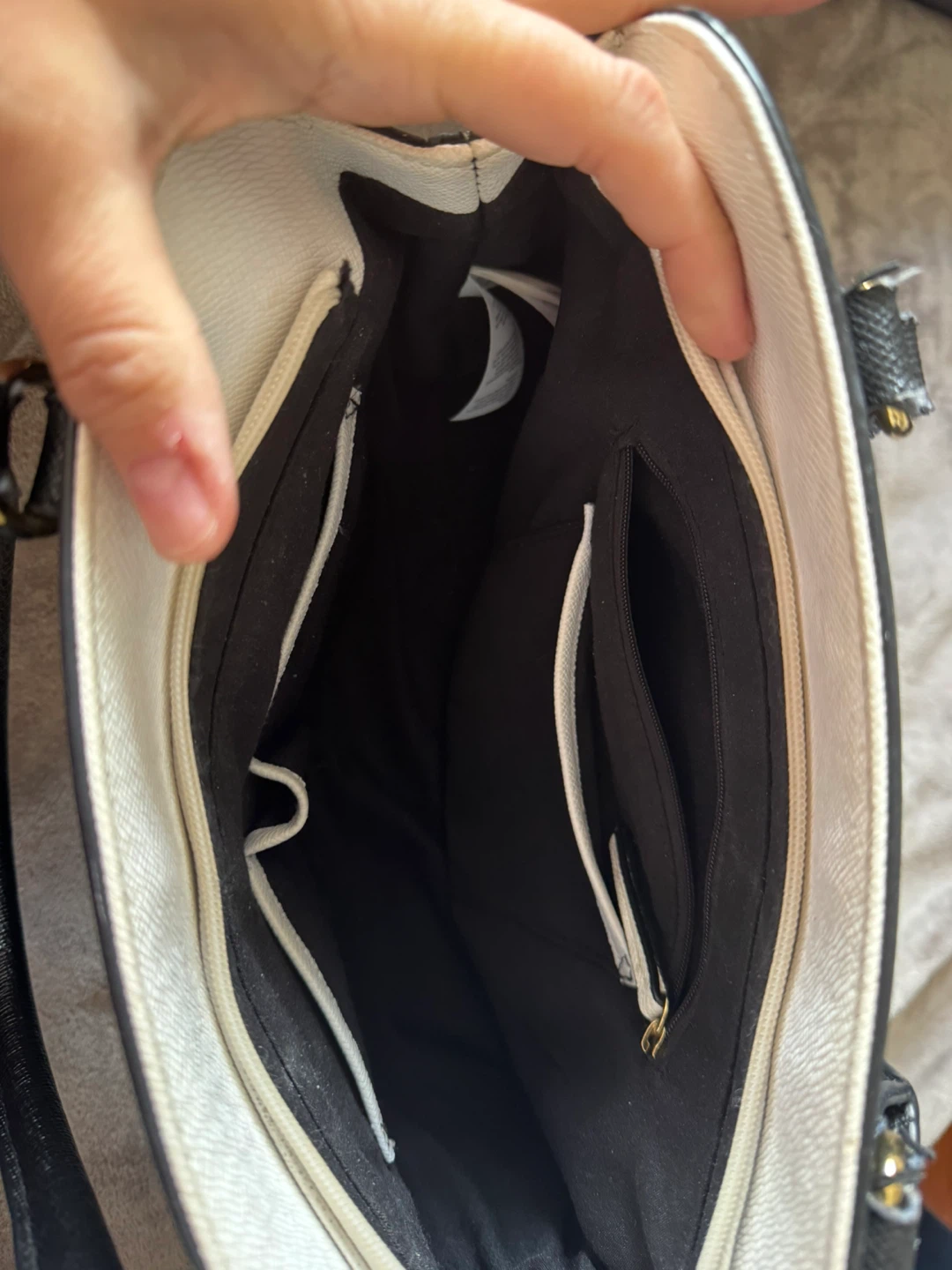 Black Handbag with Gold Accents - photo 2