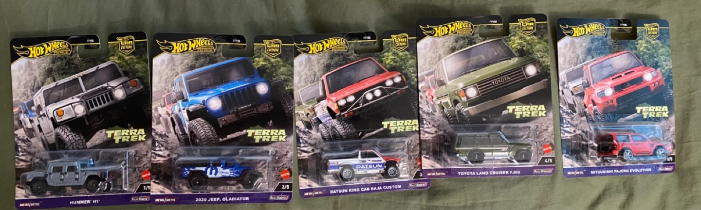 Hot Wheels Car Culture Terra Trek Series Diecast Cars (Set of 5)