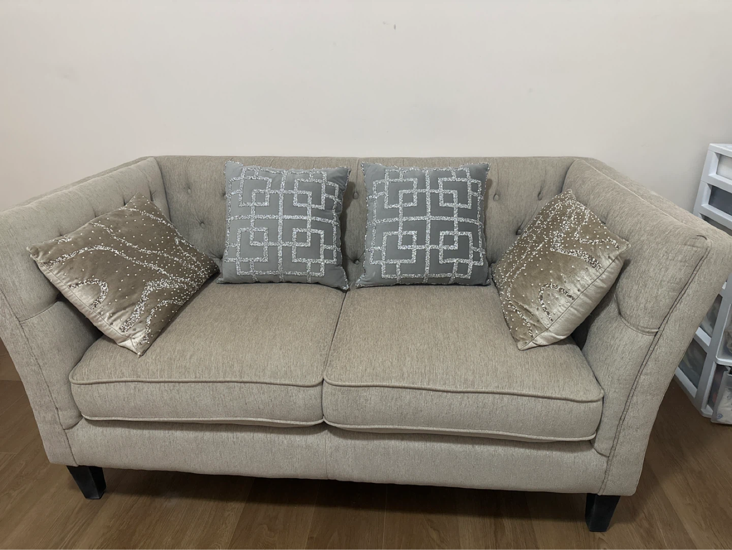 Modern Tufted Sofa from The Brick – Like New | No Pets