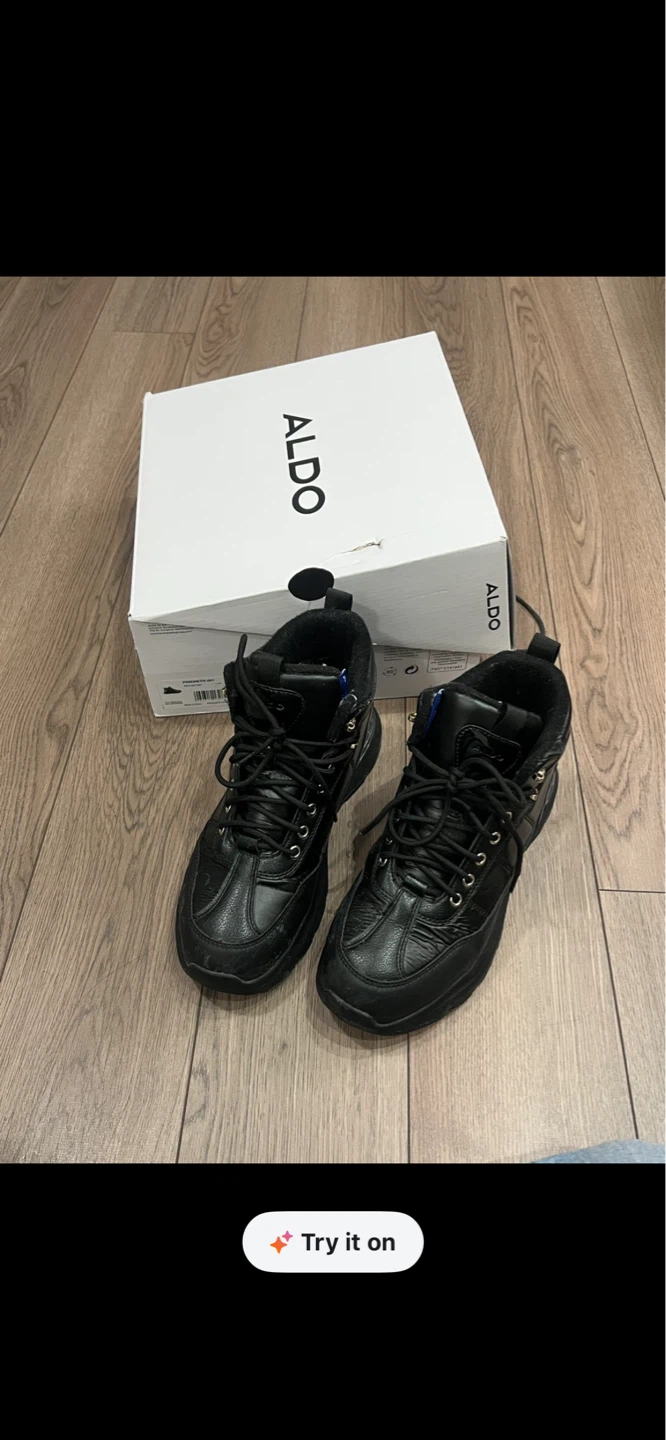 ALDO Black Leather Boots with Box