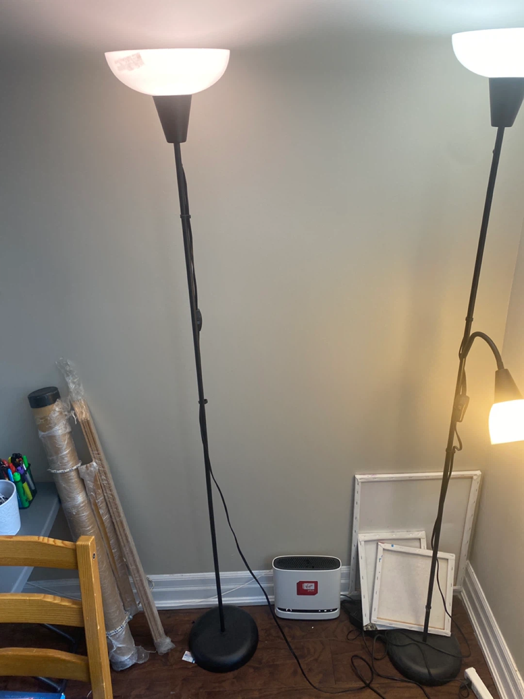 2 x IKEA Floor Lamps with Reading Light - Black - photo 3