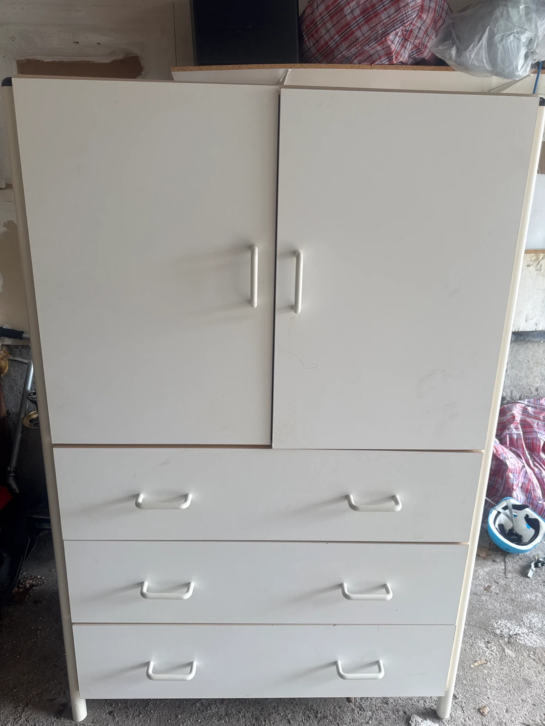 White Wardrobe with 3 Drawers