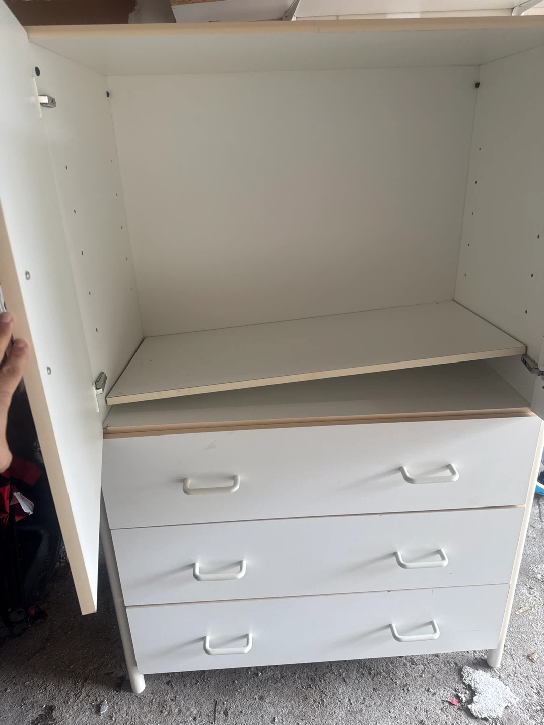 White Wardrobe with 3 Drawers - photo 2