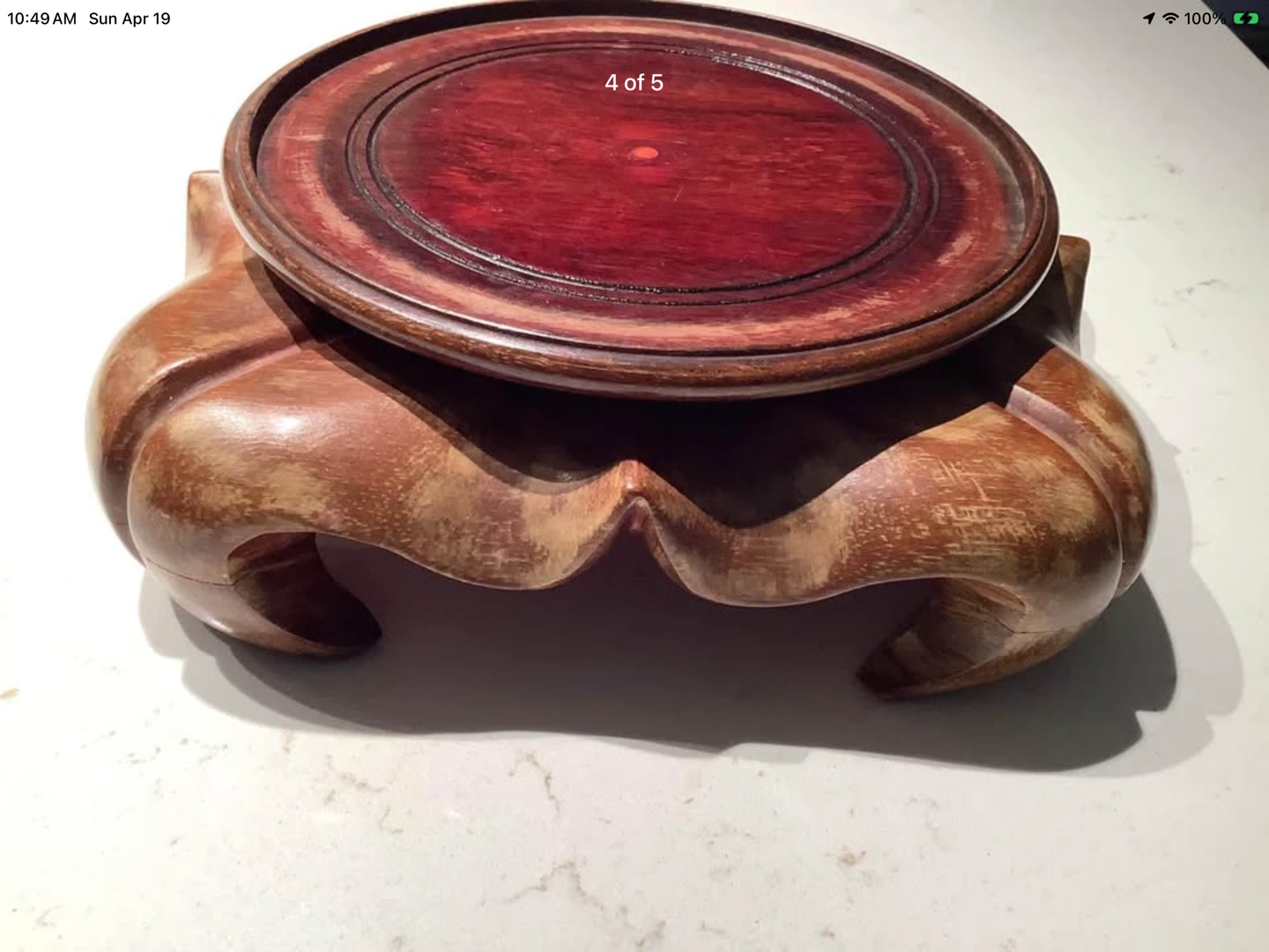 Beautiful Hand Crafted Solid Redwood/Rosewood Plant Holder 🐞 - photo 4