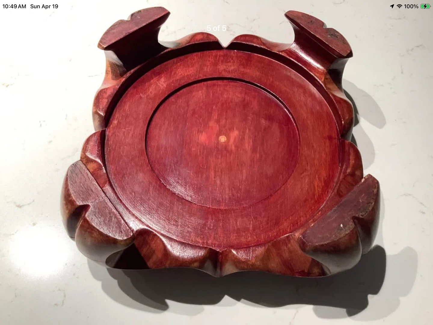Beautiful Hand Crafted Solid Redwood/Rosewood Plant Holder 🐞 - photo 5