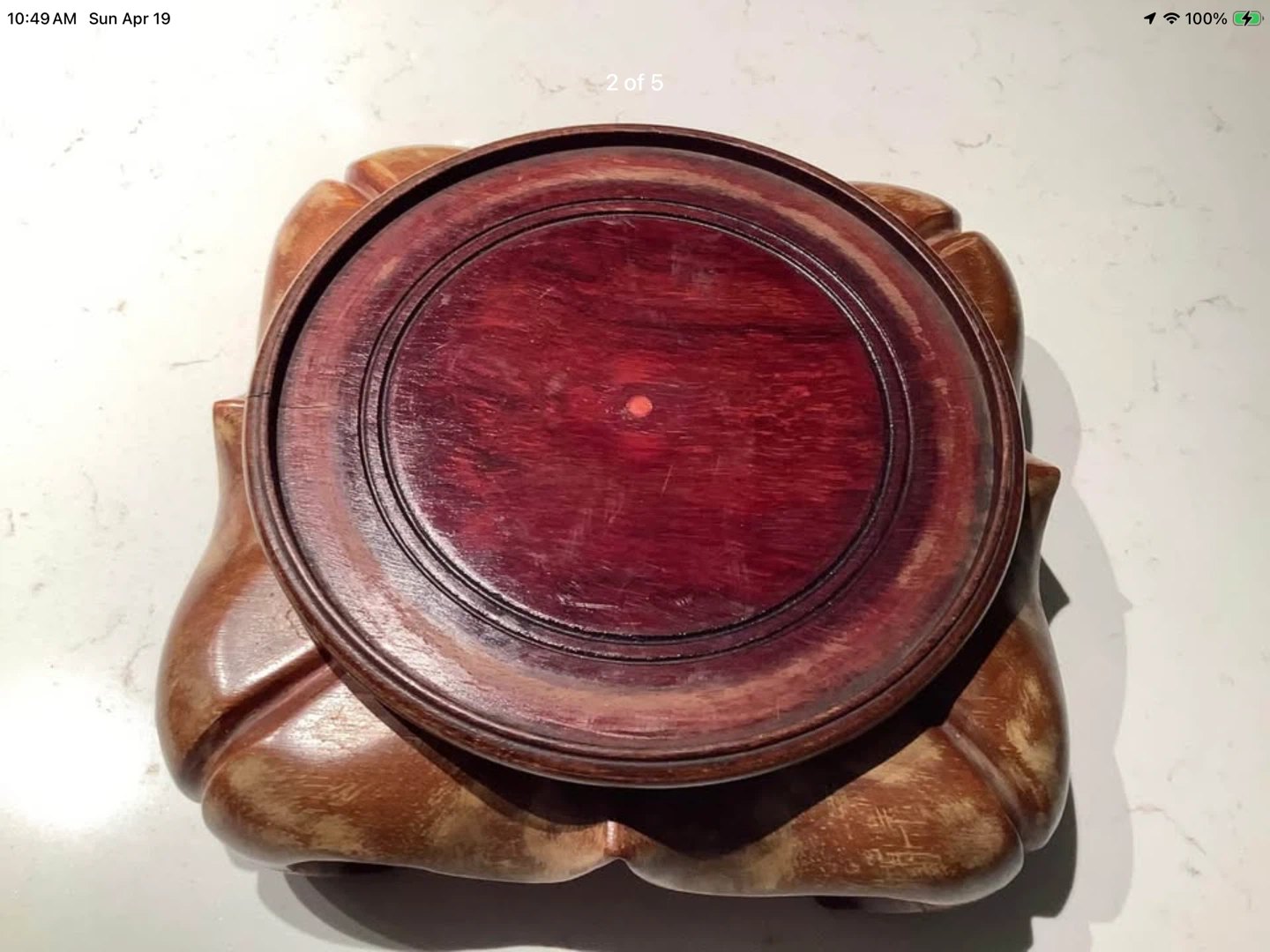 Beautiful Hand Crafted Solid Redwood/Rosewood Plant Holder 🐞 - photo 2