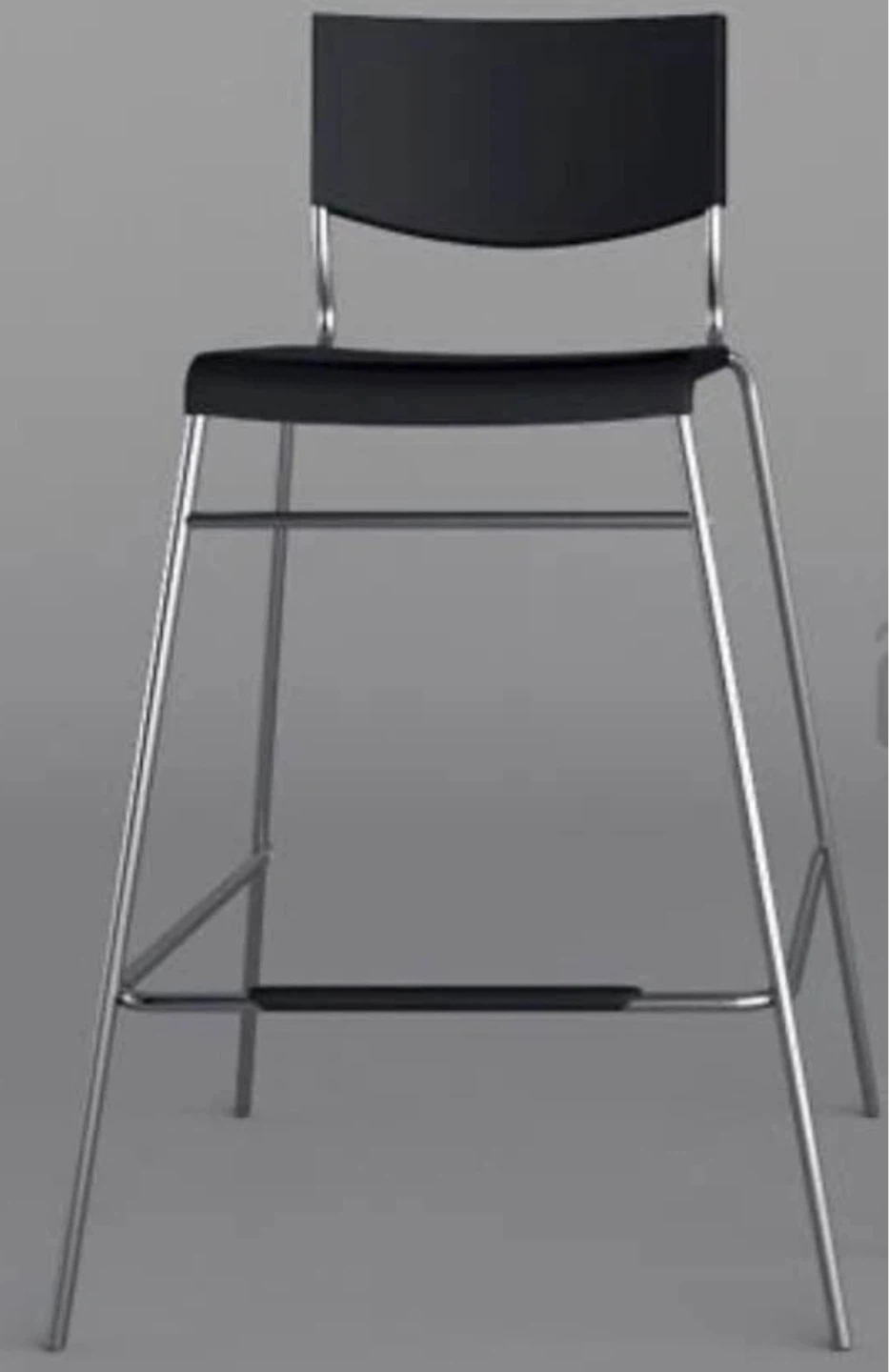 2 IKEA STIG Bar Stool Black Seat Chrome Legs - photo 4