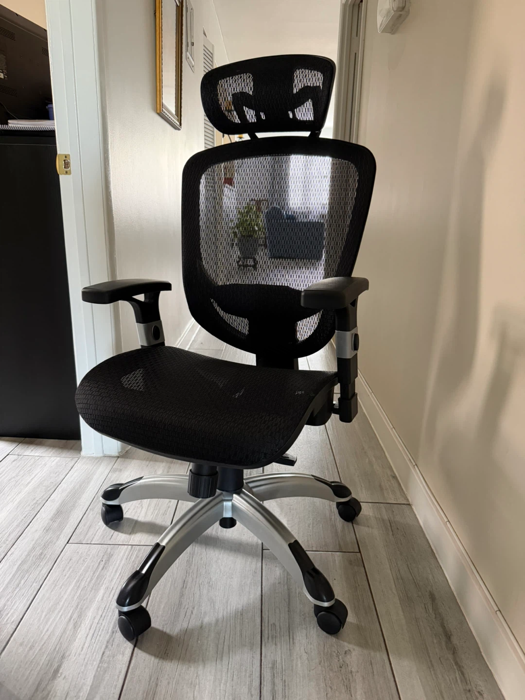 Hyken Ergonomic Mesh Swivel Task Chair, Black - photo 3