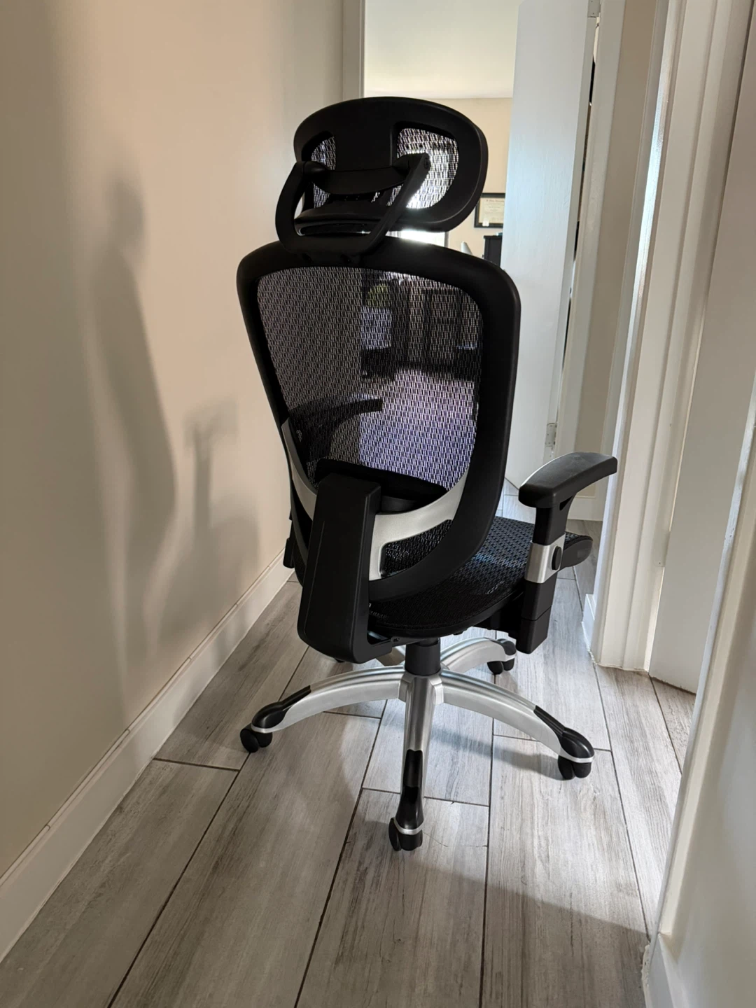 Hyken Ergonomic Mesh Swivel Task Chair, Black - photo 2