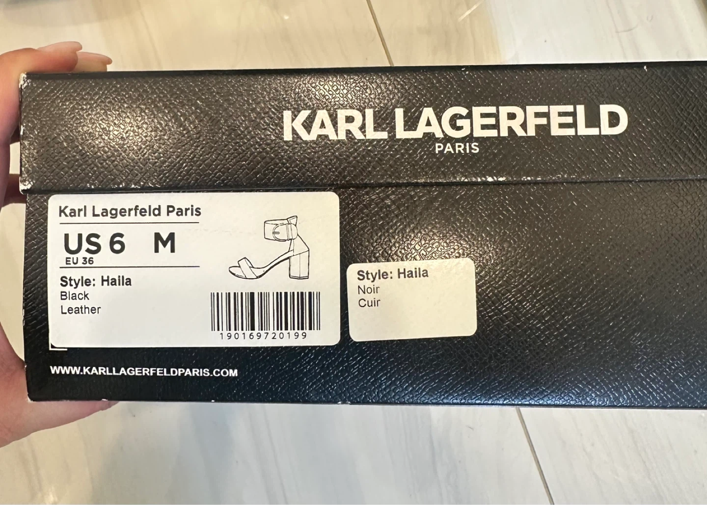 Karl Lagerfeld Paris Halla Black Leather Heels - Size 6 - photo 3