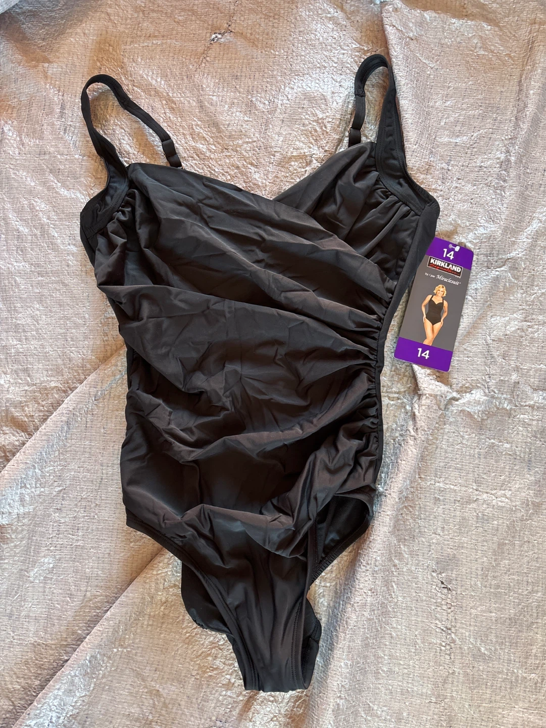 Miraclesuit Black One-Piece Swimsuit Size 14