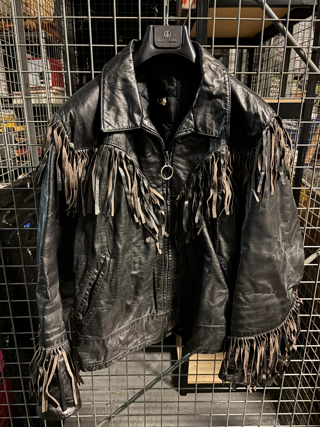 Delfino Leather Jacket with Fringe - Size 46