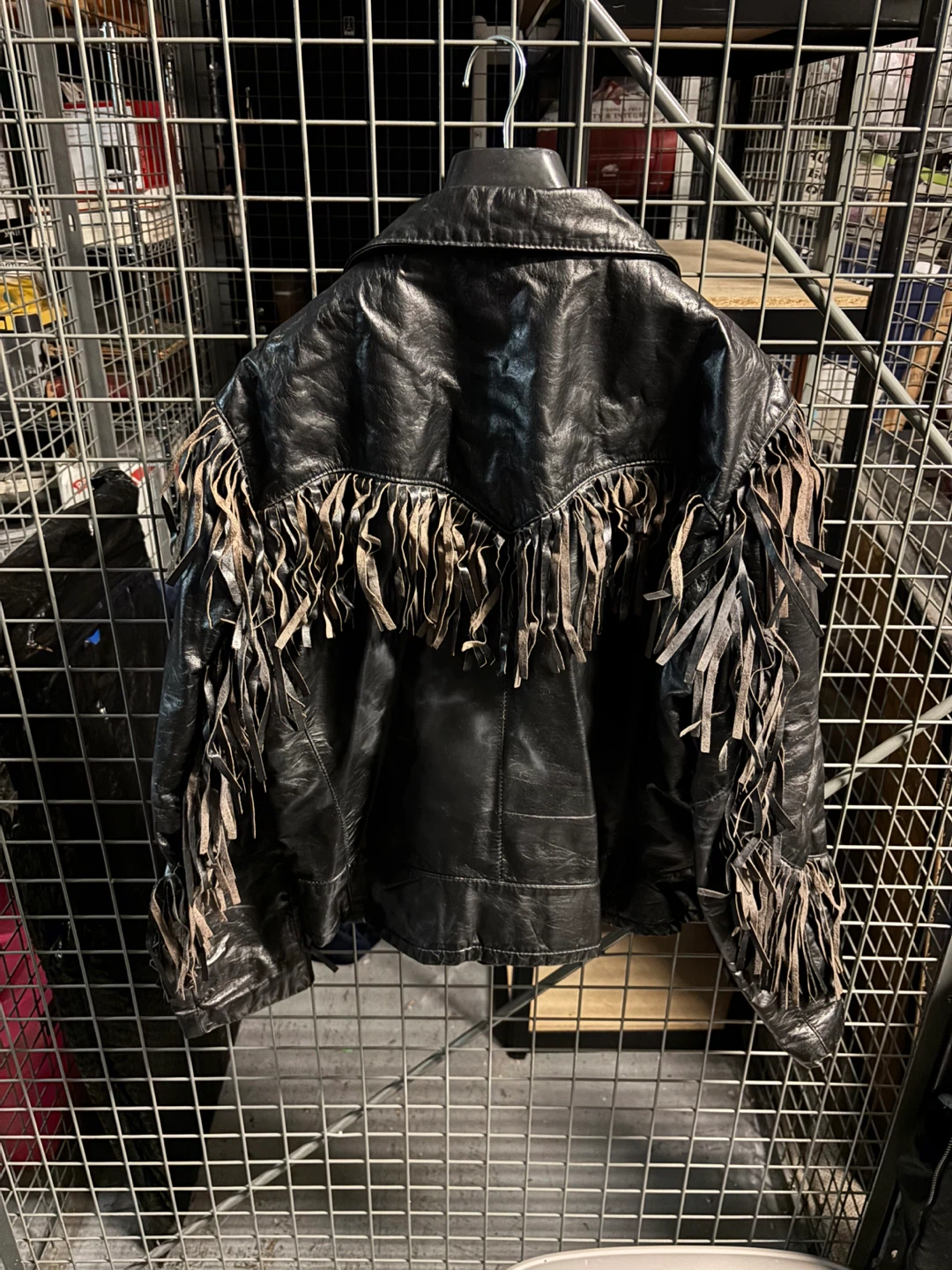 Delfino Leather Jacket with Fringe - Size 46 - photo 2