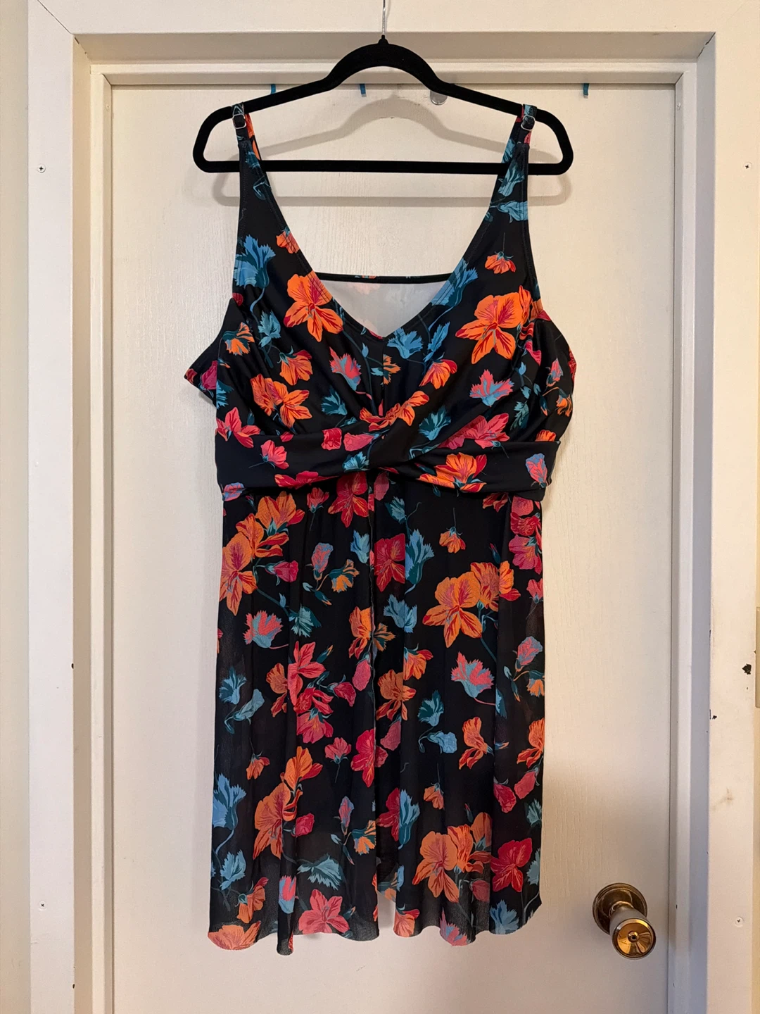 Rosegal Floral Print Swim Dress Size 5X