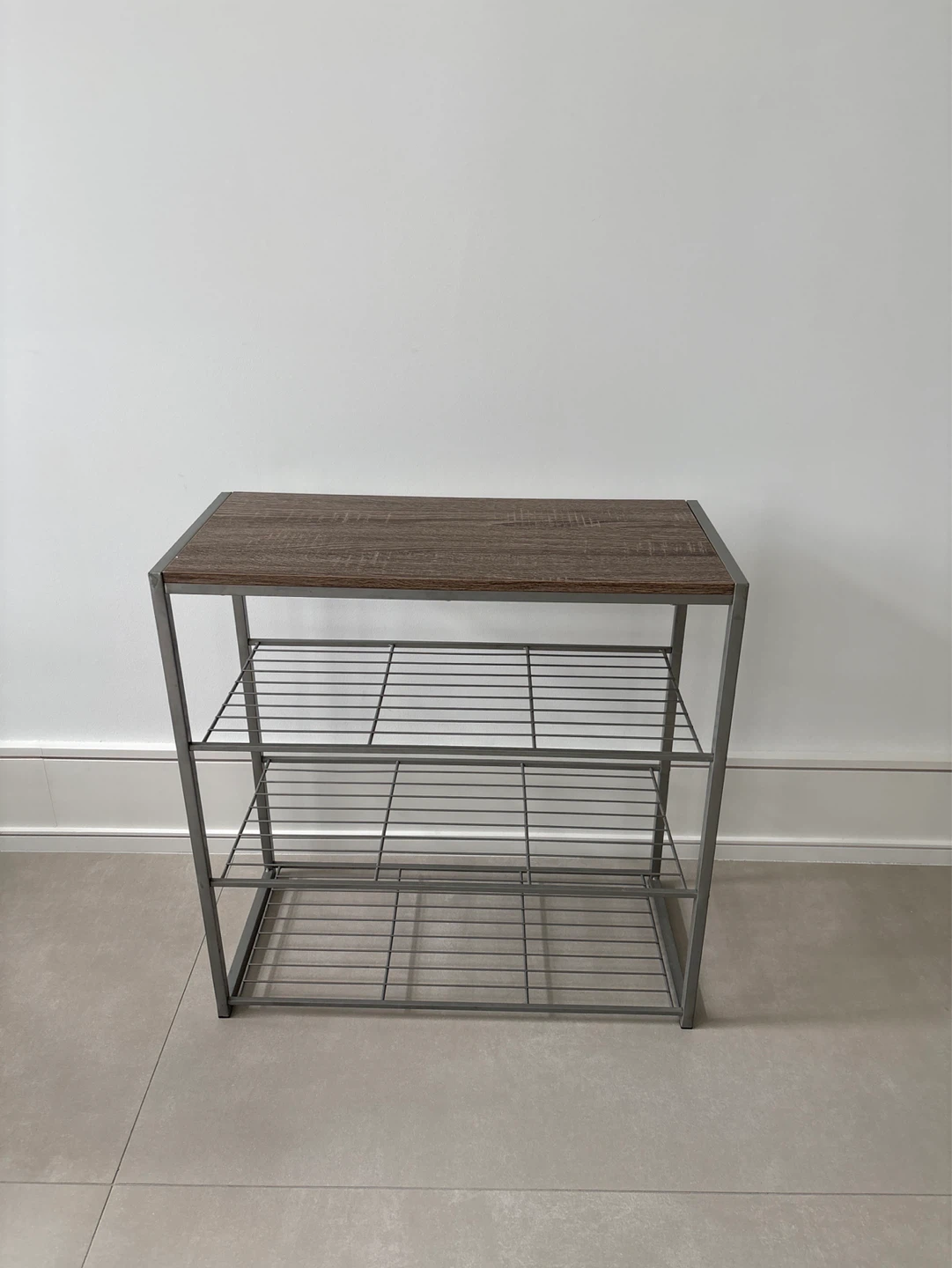 3-Tier Metal Shoe Rack with Wood Top - photo 2