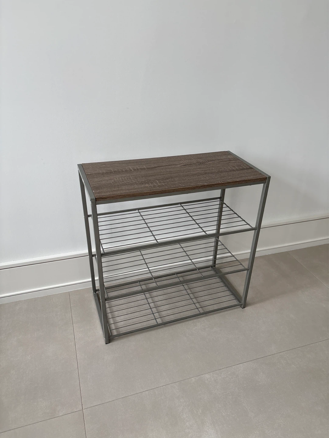 3-Tier Metal Shoe Rack with Wood Top - photo 4