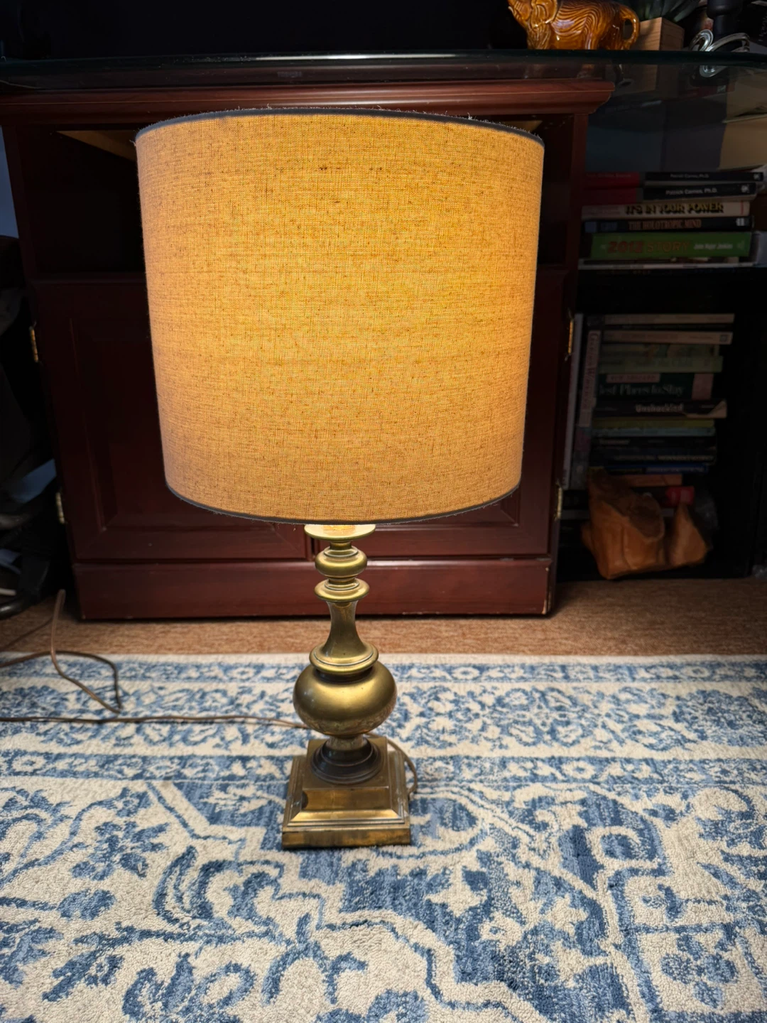 23” height Vintage Brass Table Lamp