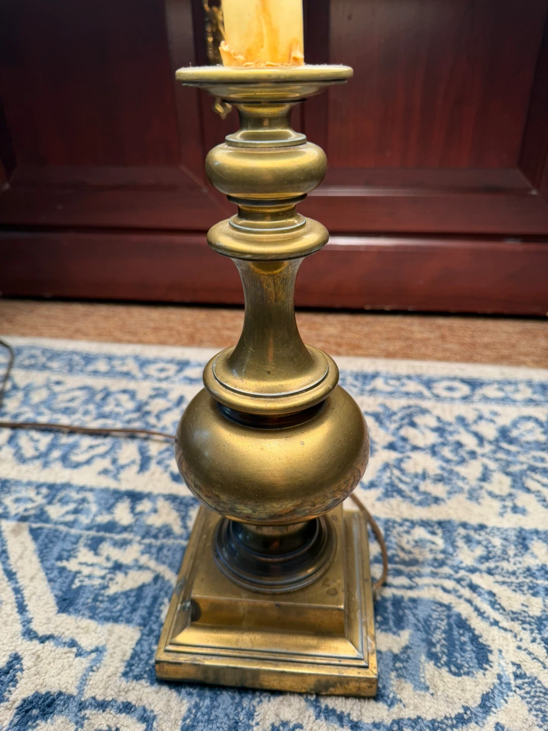 23” height Vintage Brass Table Lamp - photo 2
